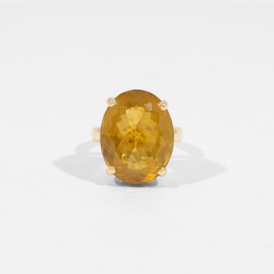 Gold ring, decorated with 22 ct. citrine, accompanied by IGE certificate (Spanish Gemological Institute)