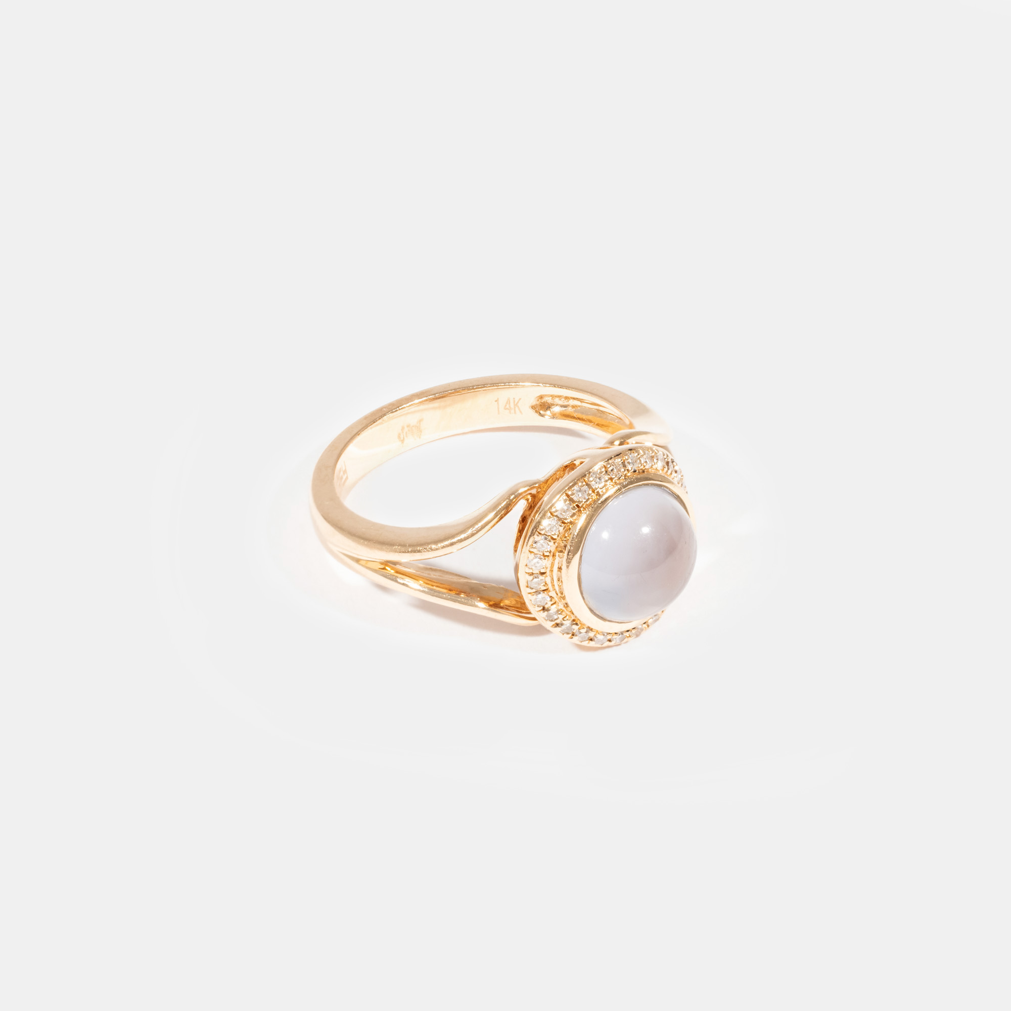 Effy Ring, in rose gold, decorated with chalcedony