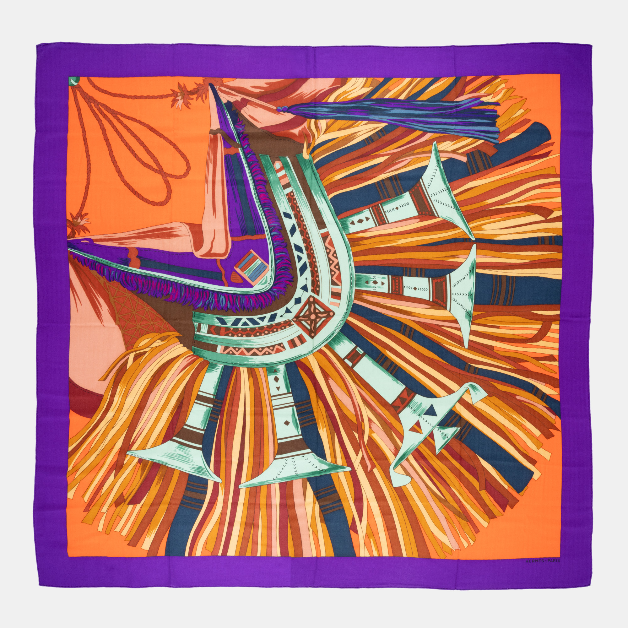 Hermès Shawl, made of cashmere and silk, multicolored