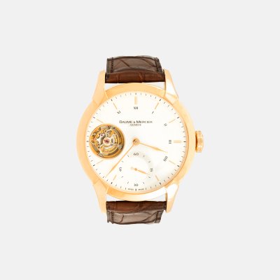 Extrem de rar ceas Baume & Mercier Tourbillon William Baume Collection, din aur, ediție limitată No. 9/10, de mână, bărbătesc, însoțit de cutia originală și carduri de garanție