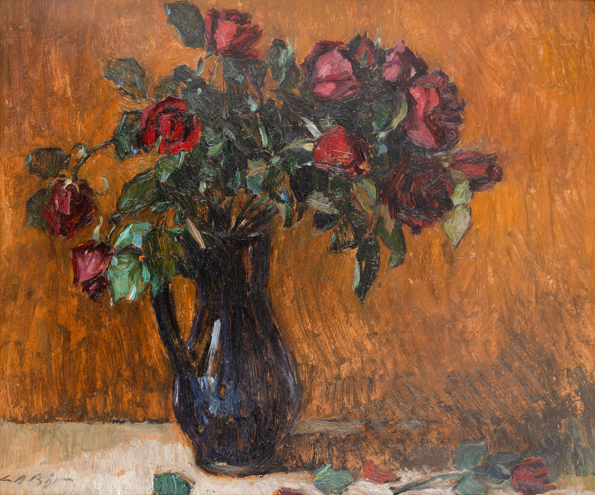 Jar with Red Roses