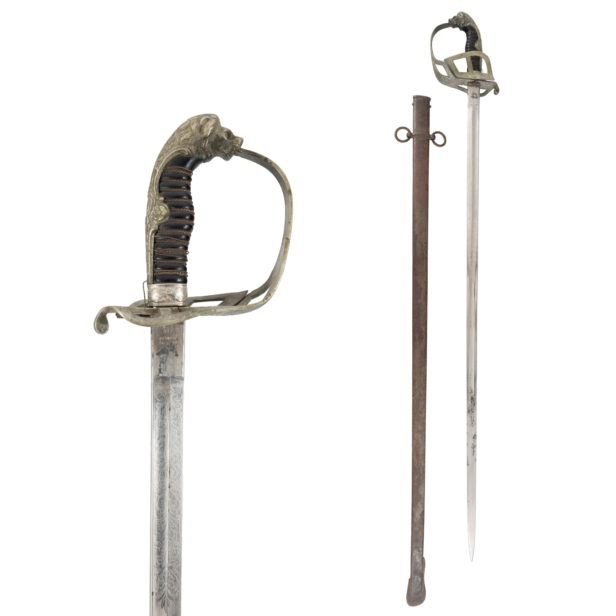 Sabie de ofițer de infanterie, cu teacă, perioada Regelui Ferdinand 