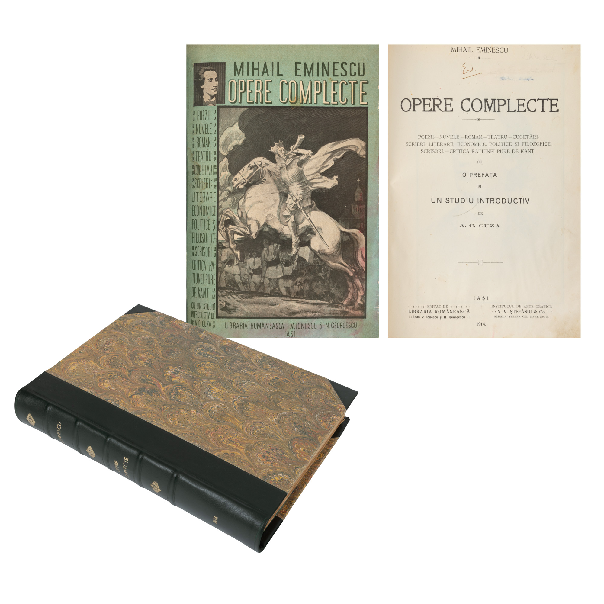 ”Mihai Eminescu. Opere complecte", ediția A.C. Cuza, Iași, 1914, ediție interzisă în 1948