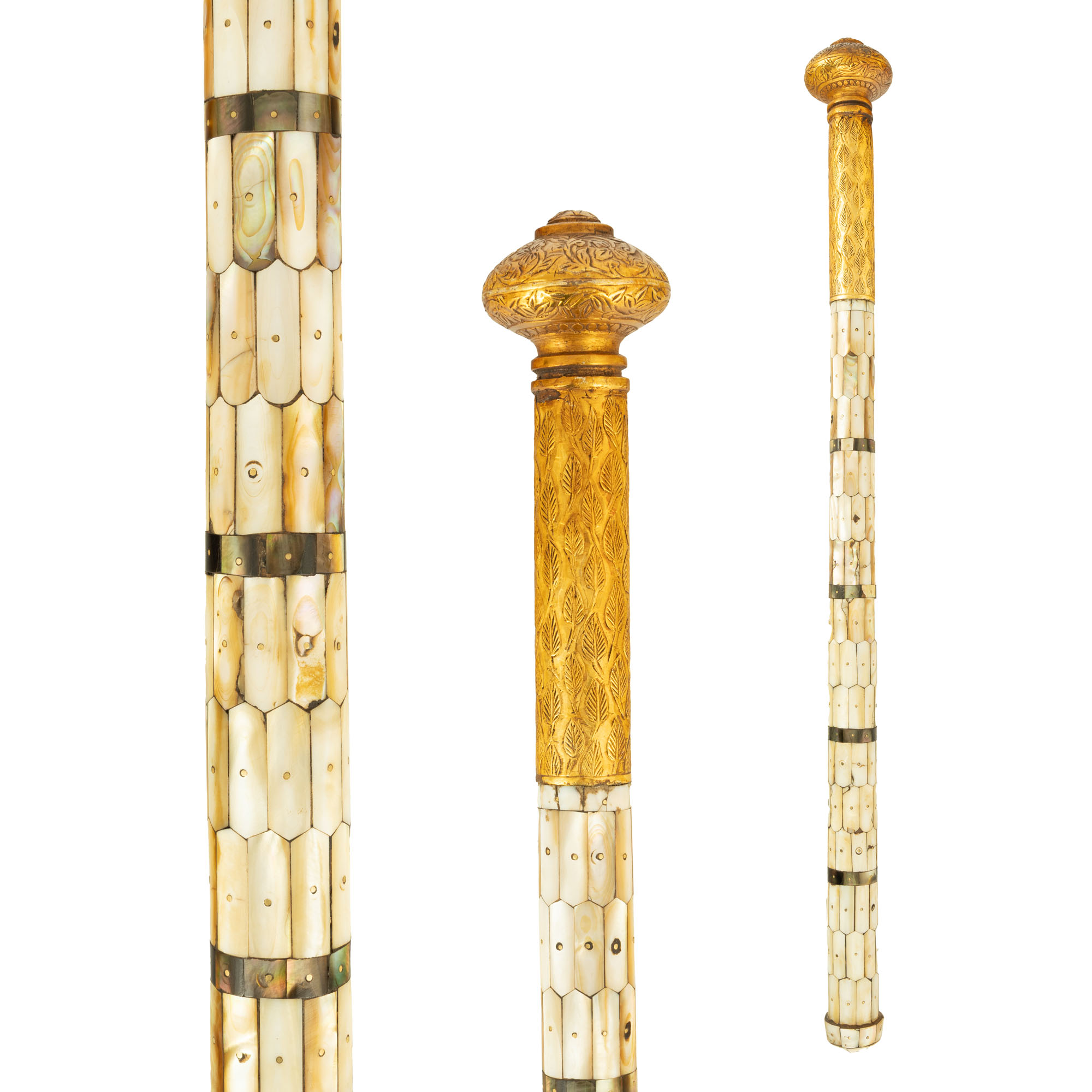 Sceptru ceremonial islamic, aurit, decorat cu sidef, sfârșitul sec. XIX