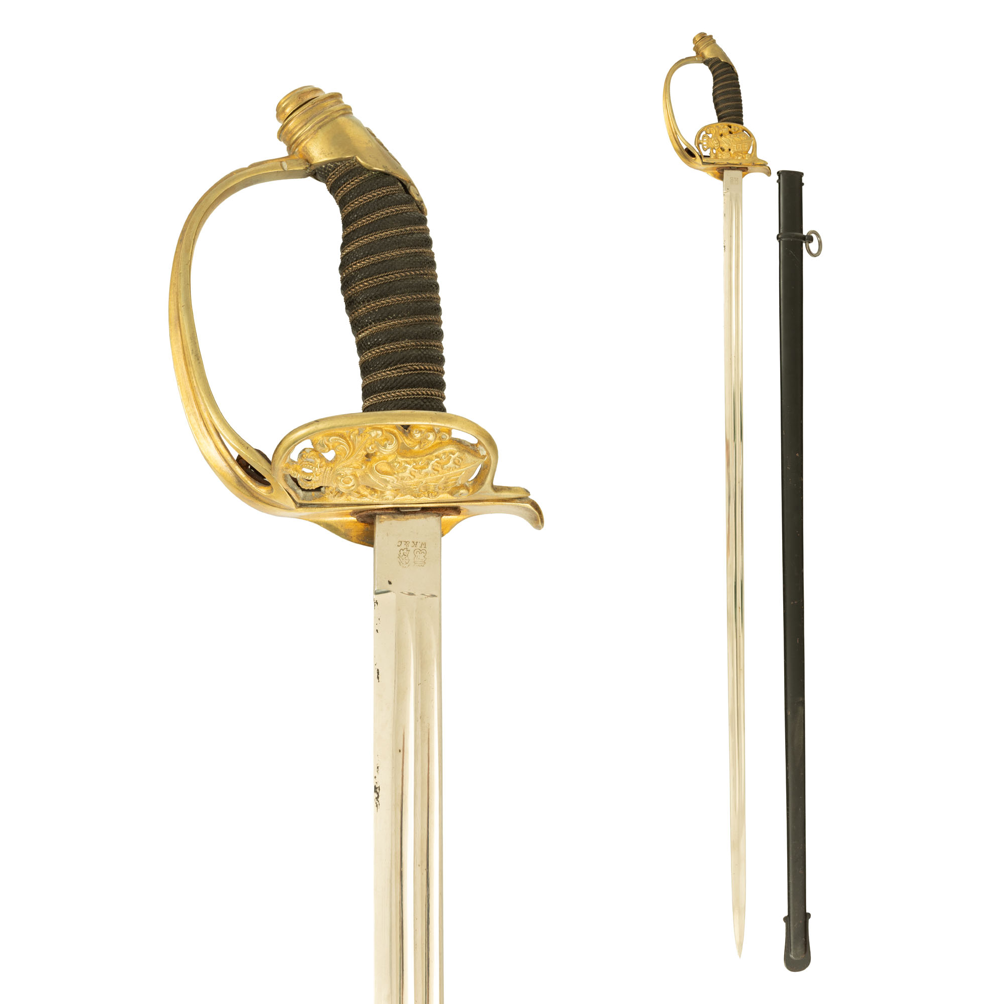 Sabie de ofițer prusac, model 1889, cu teacă, perioada Primului Război Mondial