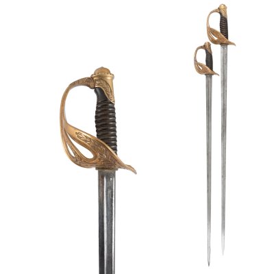 Pereche de săbii de ofițer de cavalerie, model 1896, Franța, datate 1915 și 1917