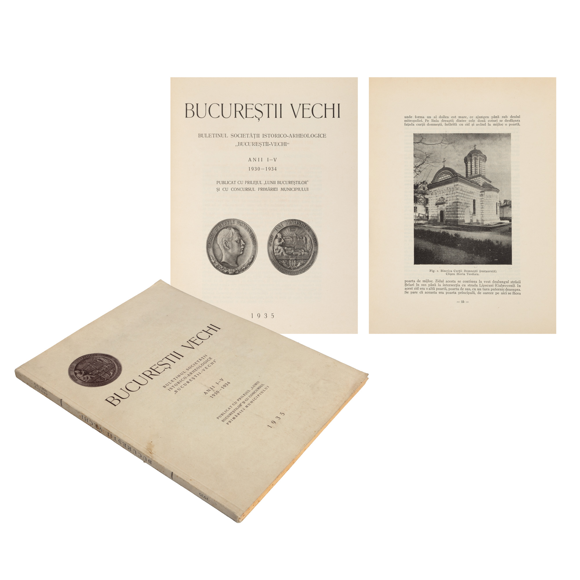 ”Bucureștii vechi”, Buletinul Societății Istorico-Arheologice cu același nume, anii I-V, 1930-1934, București, 1935, cu numeroase ilustrații