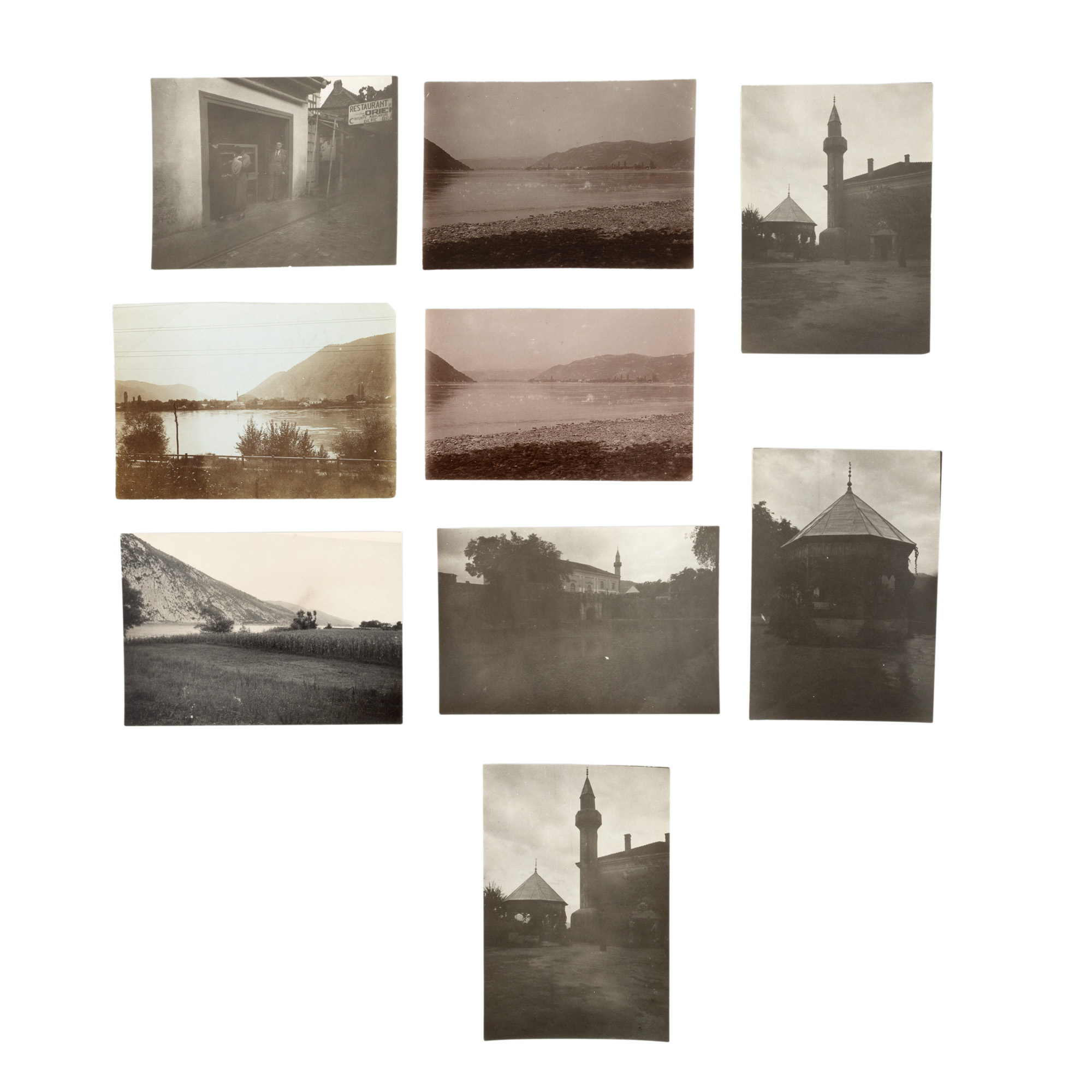 Lot format din 9 fotografii ilustrând insula Ada Kaleh realizate de inginerul Ion D. Ghica, perioada interbelică