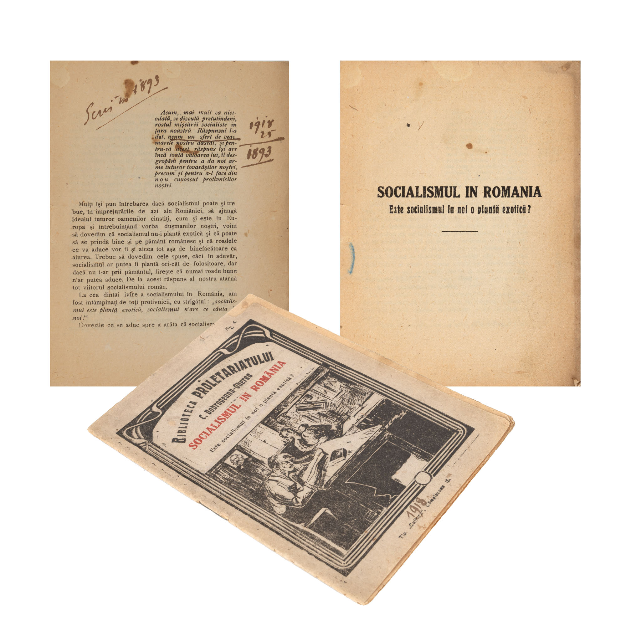 "Socialismul în România", de C. Dobrogeanu-Gherea, București, 1918, piesă rară