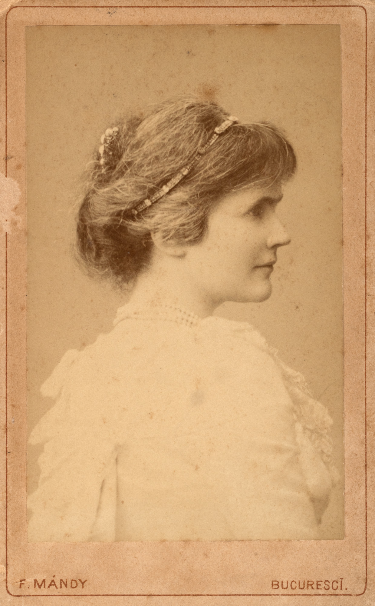 Fotografie Regina Elisabeta, atelier Franz Mandy, București, cca. 1880, piesă de colecție