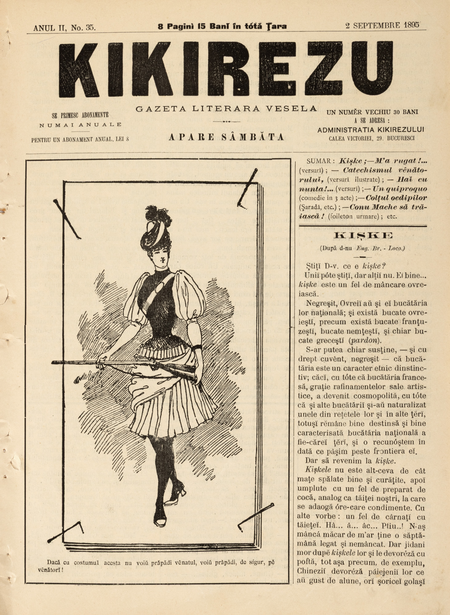 Revista umoristică ”Kikirezu”, an II, nr. 35, 2 septembrie 1895