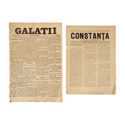 Lot format din două ziare, ”Constanța”, 9 martie 1897, și ”Galați”, 2/14 august 1892