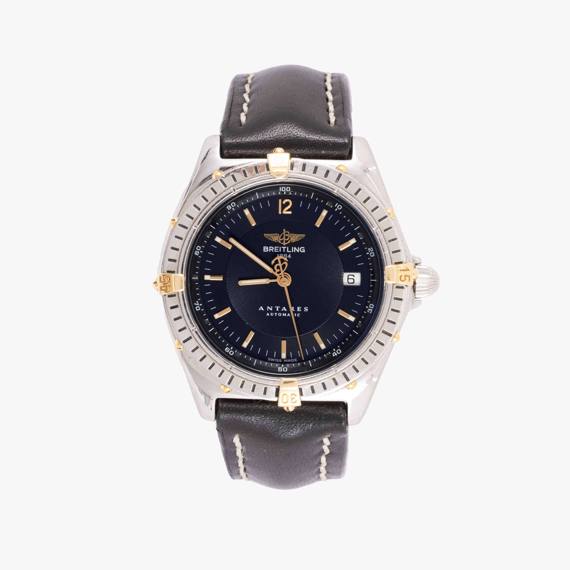 Breitling Antares Watch, made of stainless steel and gold, handcrafted, for men