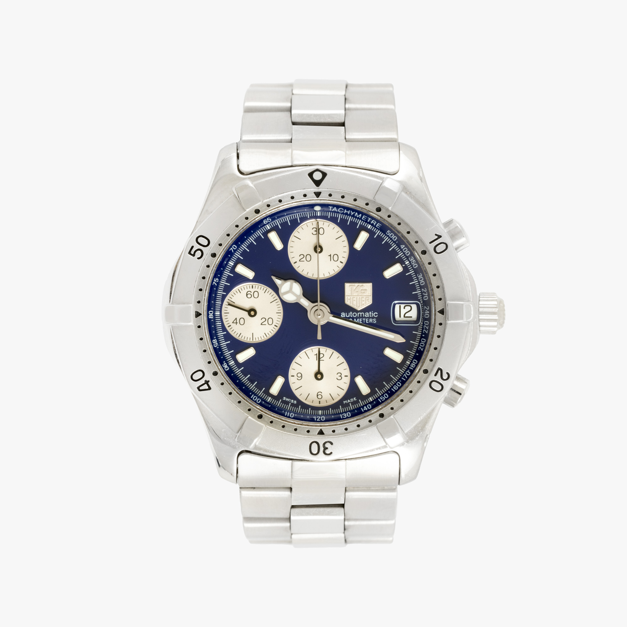 Ceas Tag Heuer 2000 Aquaracer Chronogoraph, de mână, bărbătesc, însoțit de cutia originală, zale suplimentare, card al reviziei