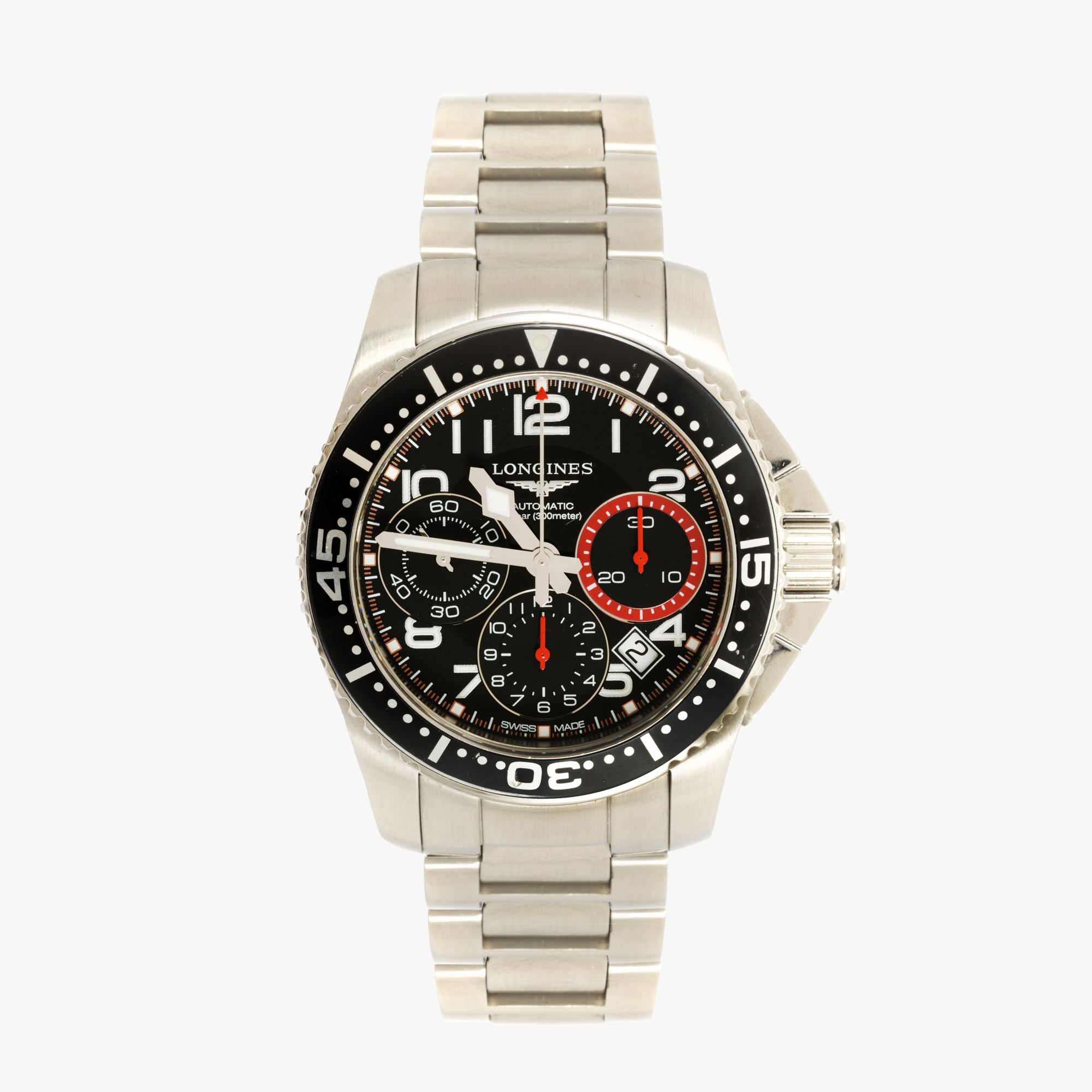 Ceas Longines Hydroconquest Chronograph, de mână, bărbătesc, însoțit de cutia originală, card de garanție și istoricul reviziilor