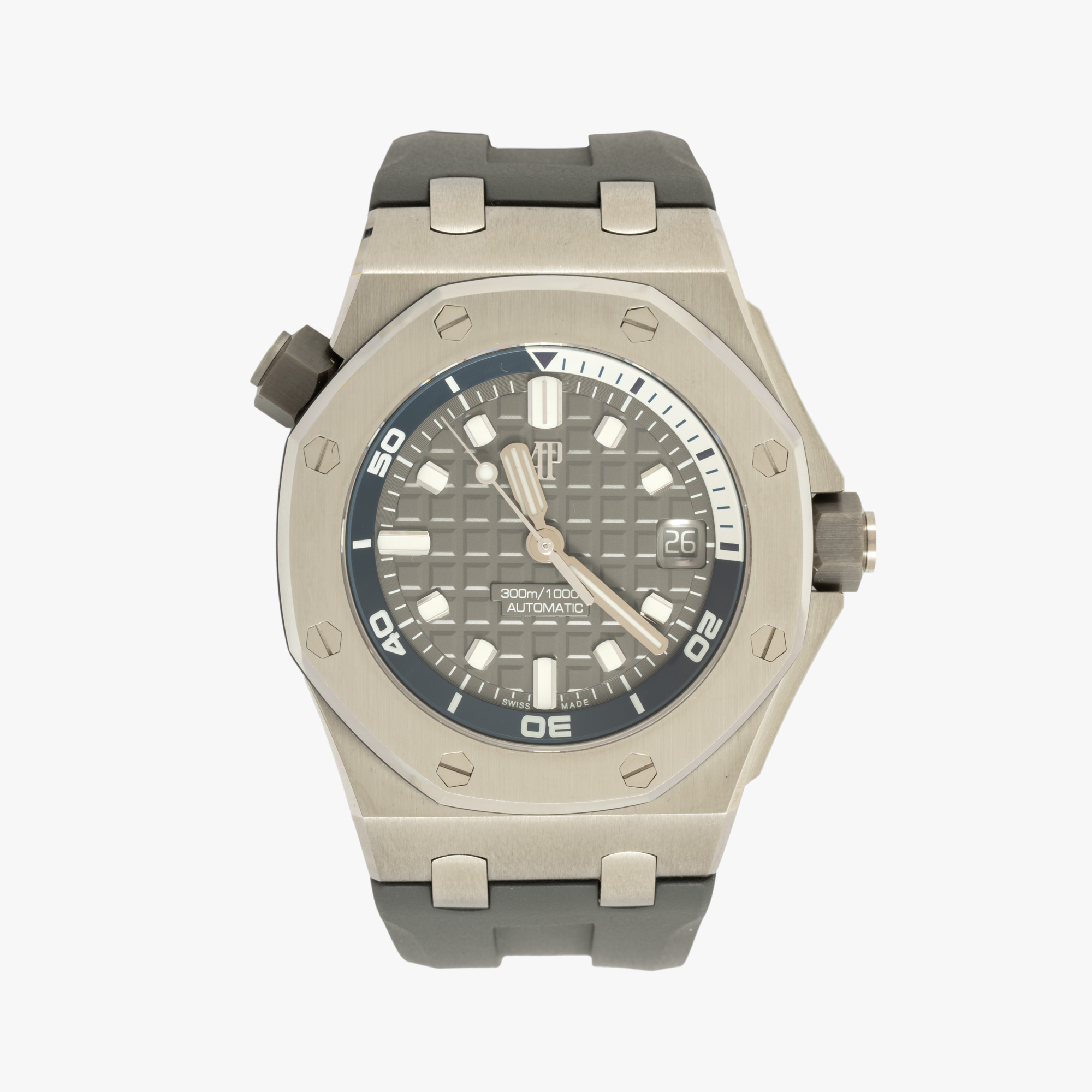 Ceas Audemars Piguet Royal Oak Offshore Diver, de mână, bărbătesc, însoțit de cutia originală, card de garanție și curea suplimentară