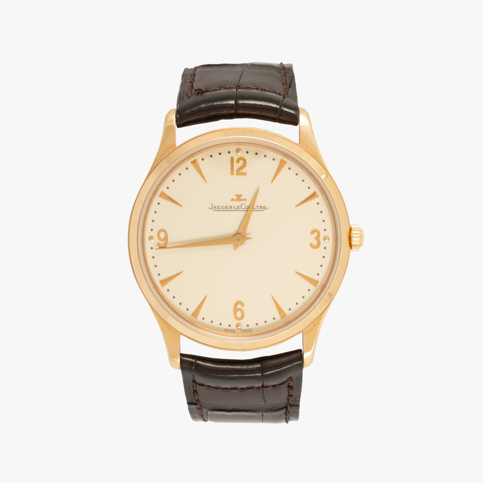 Ceas Jaeger LeCoultre Master Ultra-Thin, din aur, de mână, bărbătesc, însoțit de cutia originală, certificat de garanție și manualul de utilizare