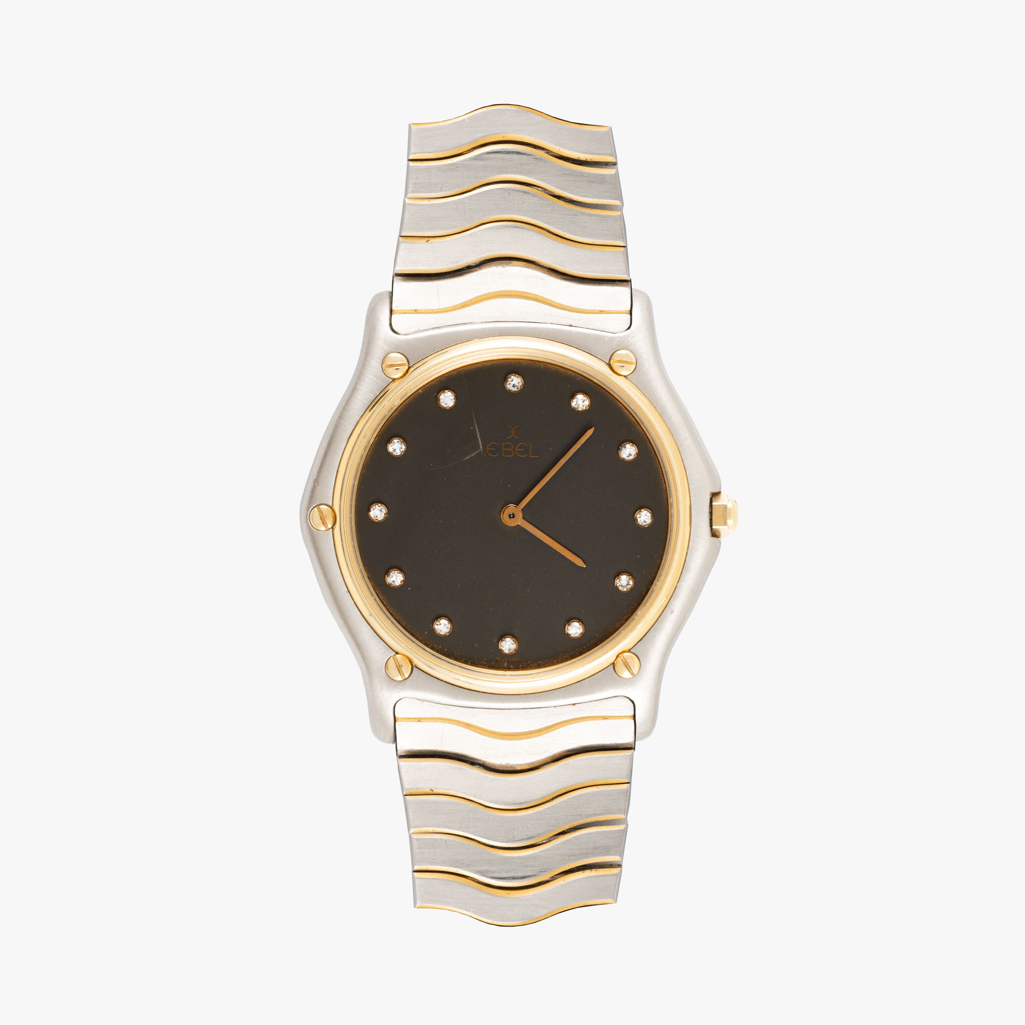 Ceas Ebel Sportwave, din aur și oțel, cu diamante, de mână, unisex