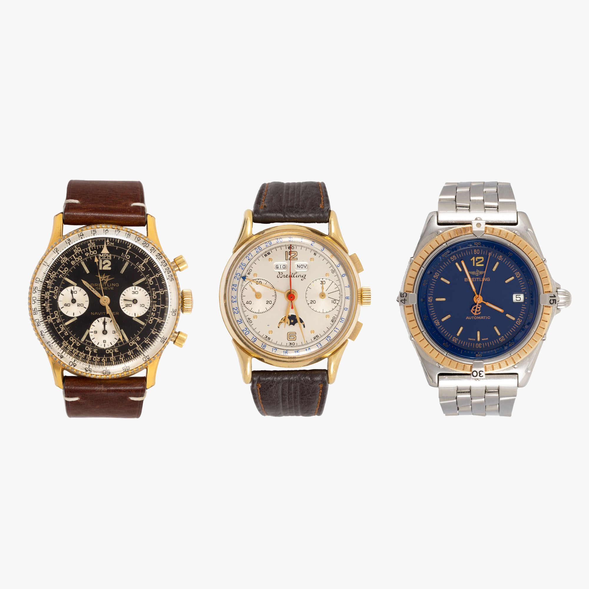Pachet de trei ceasuri Breitling - Navitimer, Datora și Antares, de mână, bărbătești