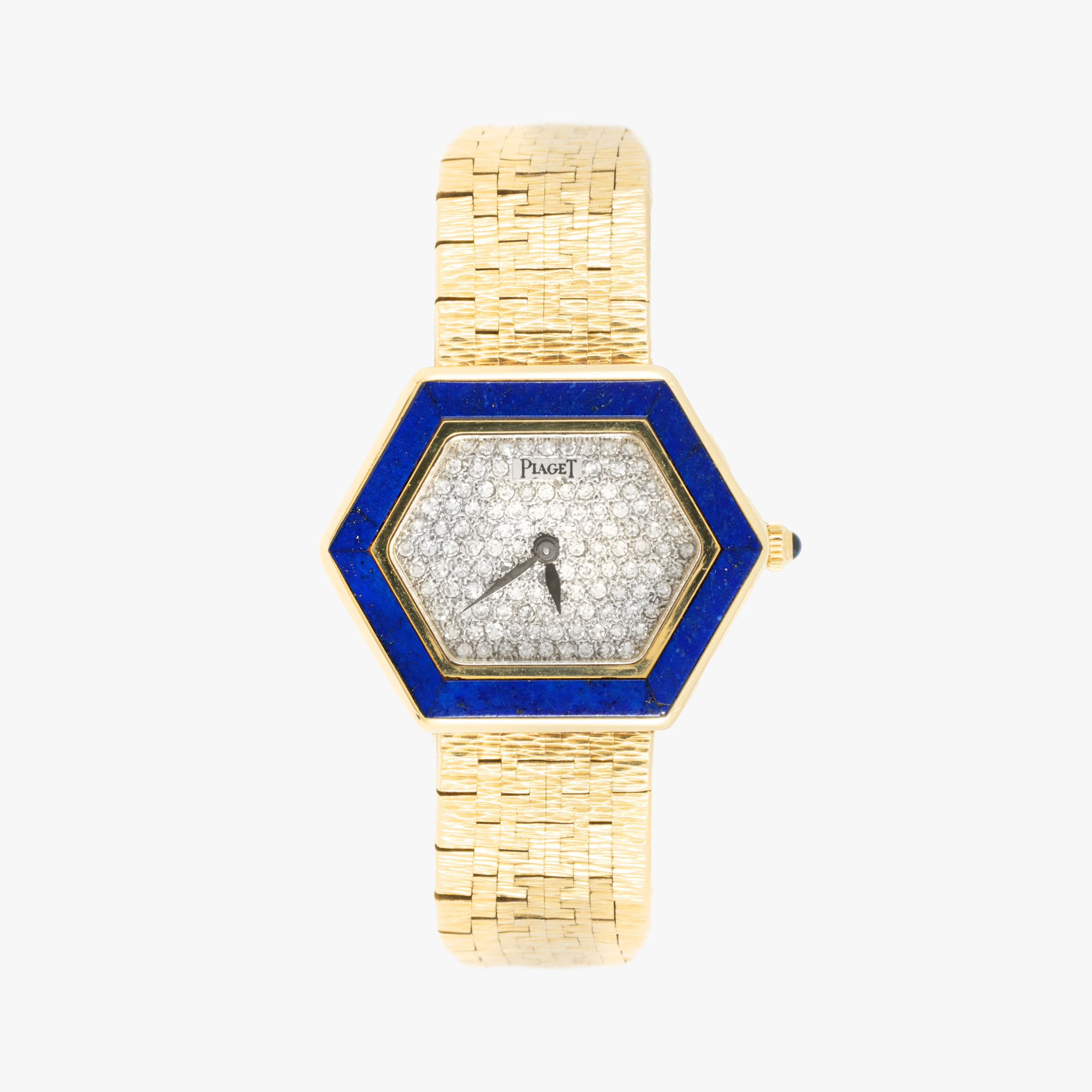 Ceas Piaget Limelight, din aur, cu diamante și lapis-lazuli, de mână, de damă, însoțit de cutia originală