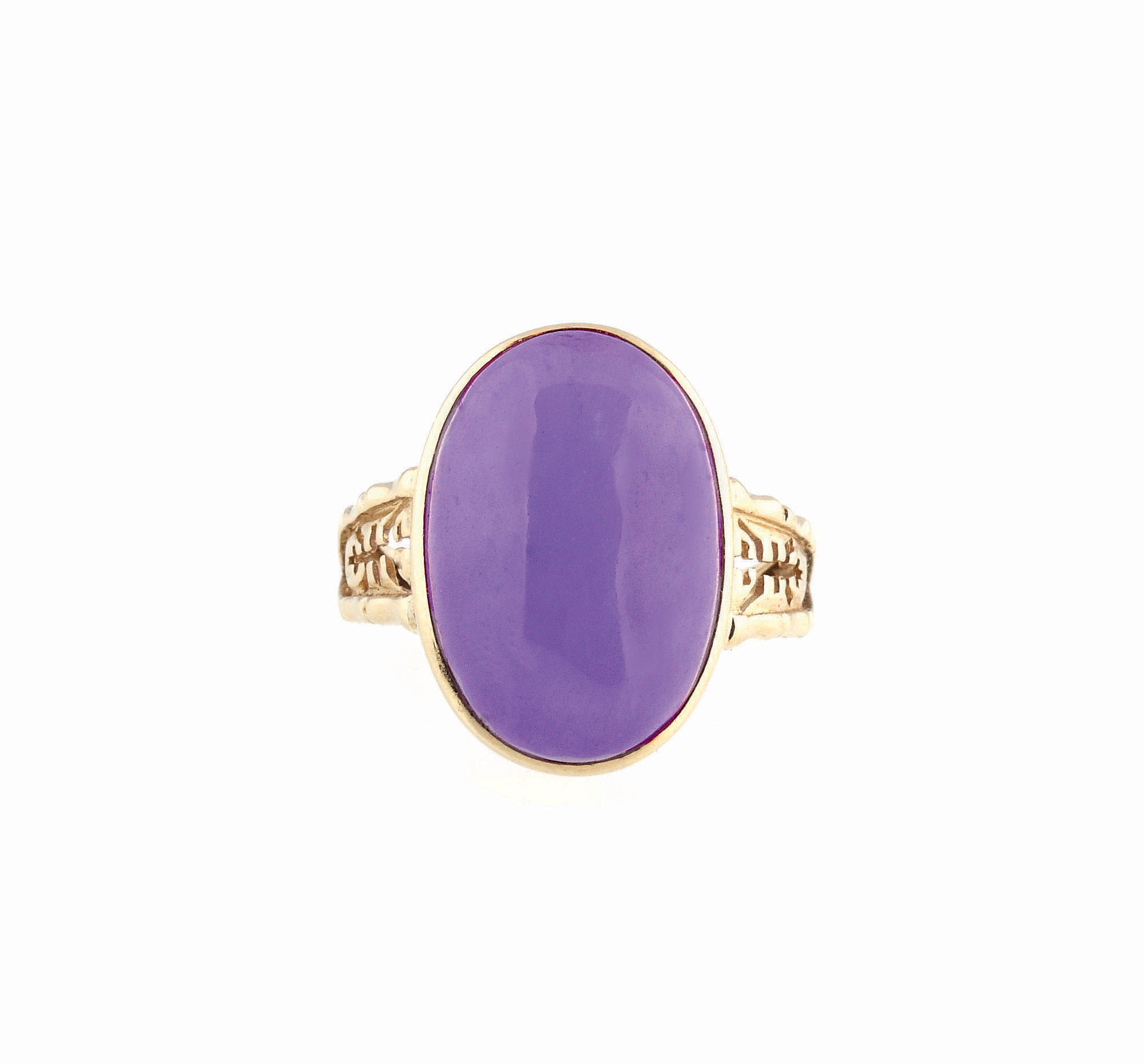Inel din aur, ornat cu jad violet