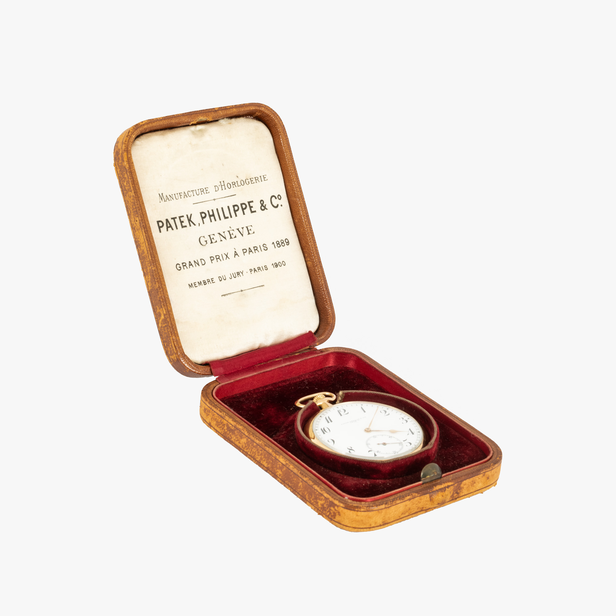 Ceas Patek Philippe, din aur, de buzunar, însoțit de cutia originală