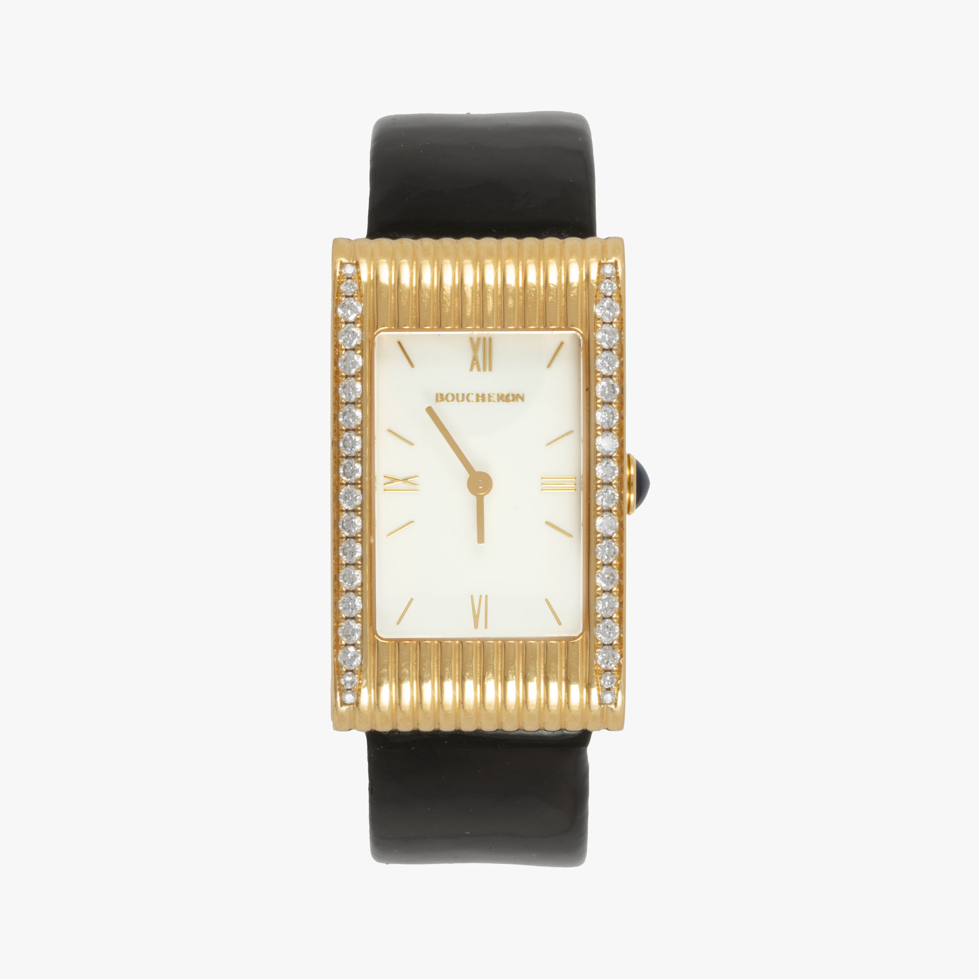 Boucheron Reflet Medium Watch, made of gold, with diamonds, hand-held, for ladies, accompanied by the original box, warranty card, user manual and certificate of authenticity