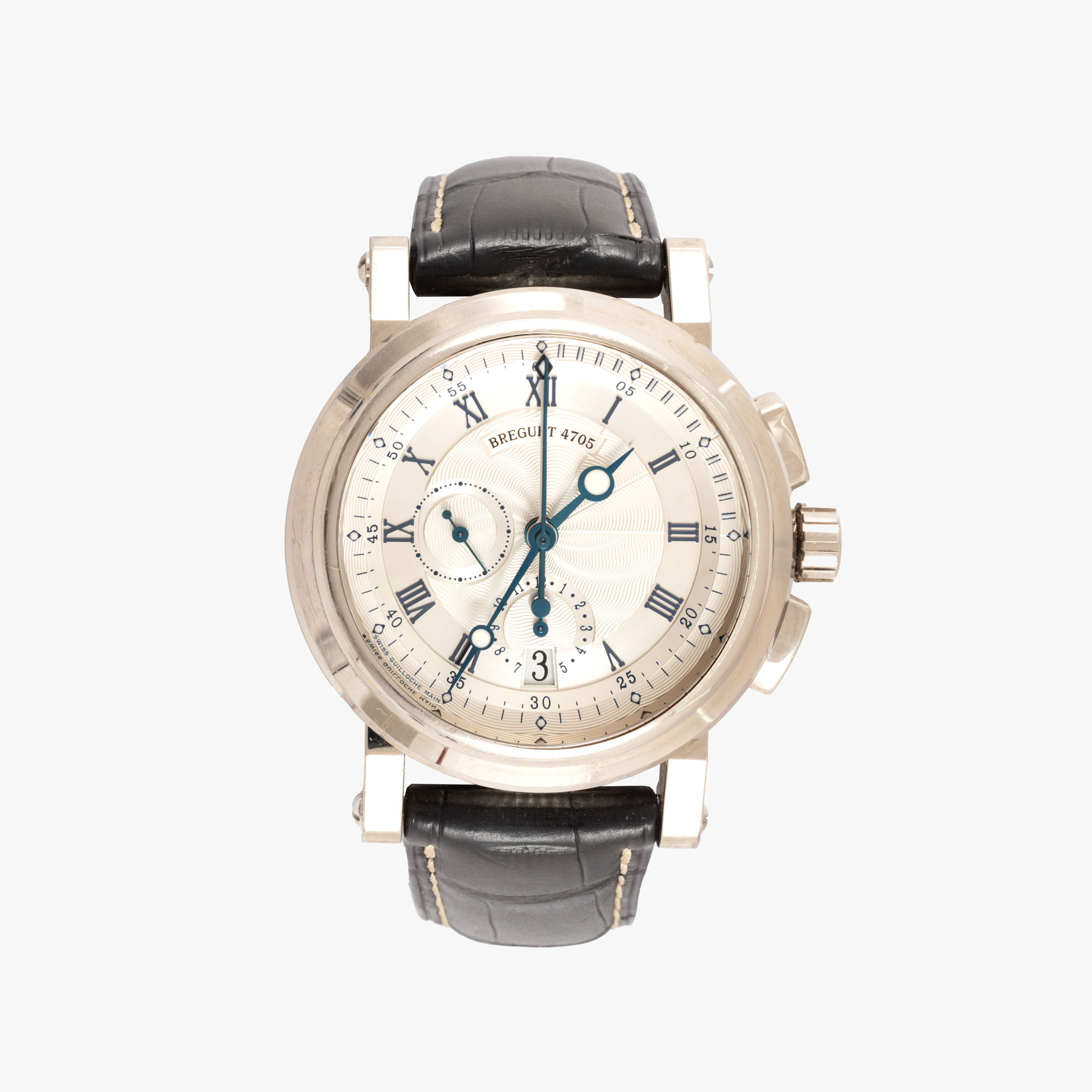 Ceas Breguet Marine Chronograph, din aur alb, de mână, bărbătesc