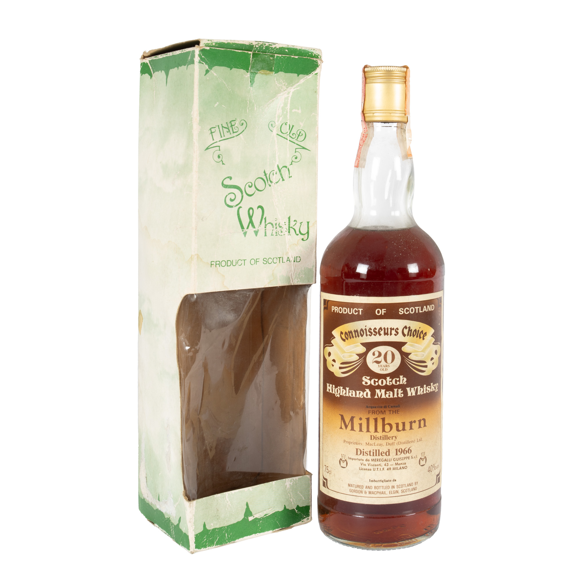 Millburn Scotch Highland Malt Whisky, Connoisseurs Choice, 20 ani vechime, distilat în 1966, 1st x 0,75l, în cutia originală
