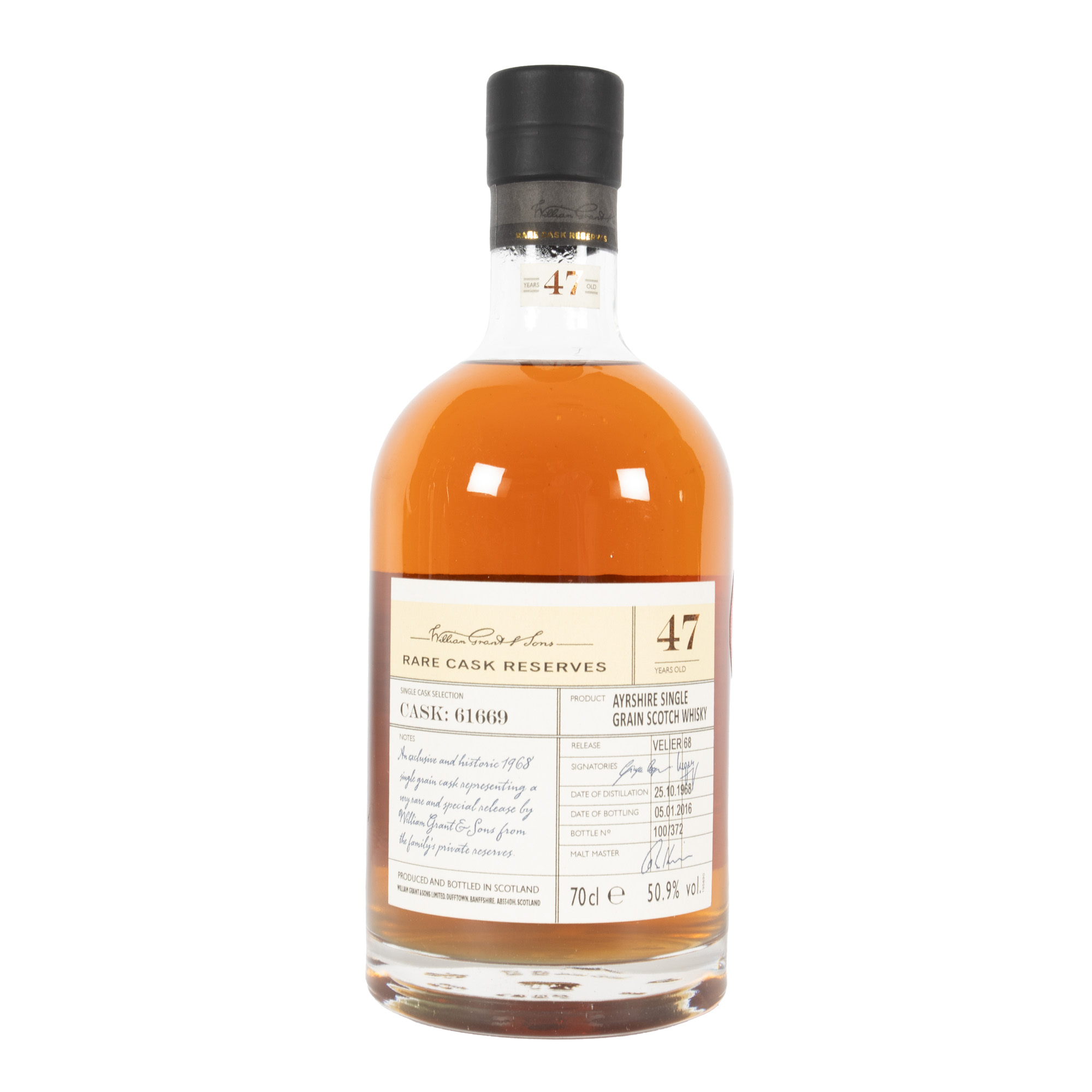 William Grand & Sons, Ayrshire Single Grain Scotch Whisky, 47 ani vechime, distilat în 1968, îmbuteliat în 2016, 1st x 0,70l 