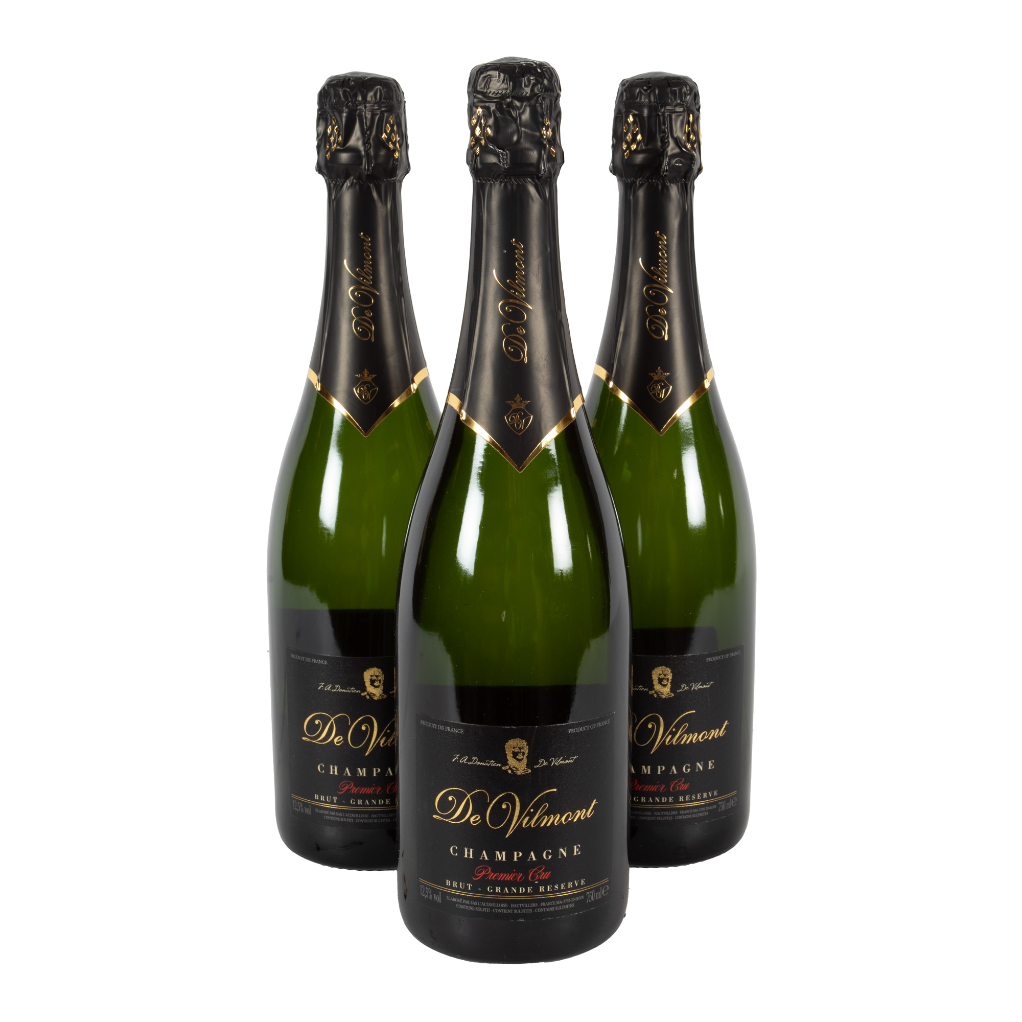 Champagne De Vilmont Brut Grande Reserve Premier Cru, 2020, 3st x 0,75l