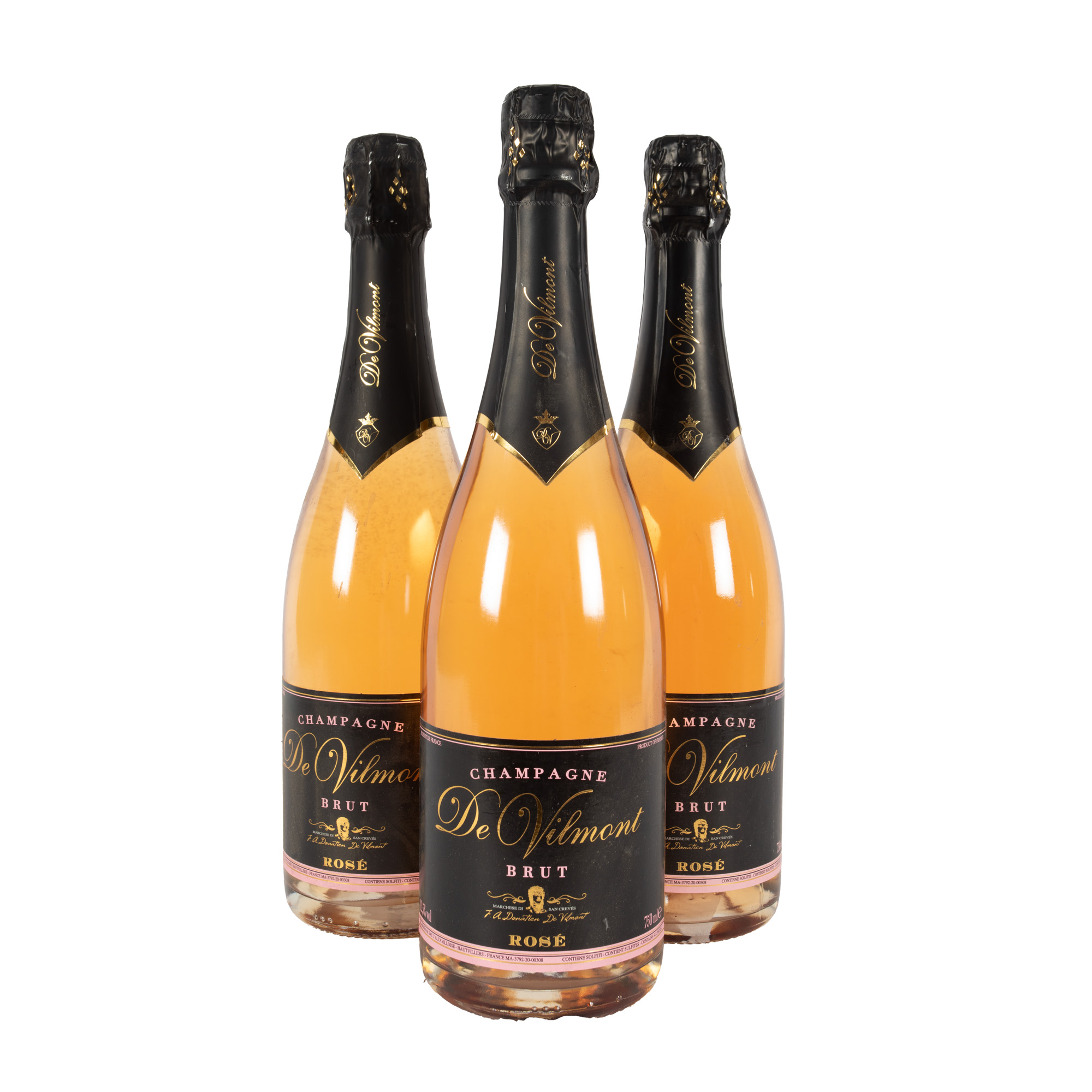 Champagne De Vilmont Brut Rosé, 2020, 3st x 0,75l