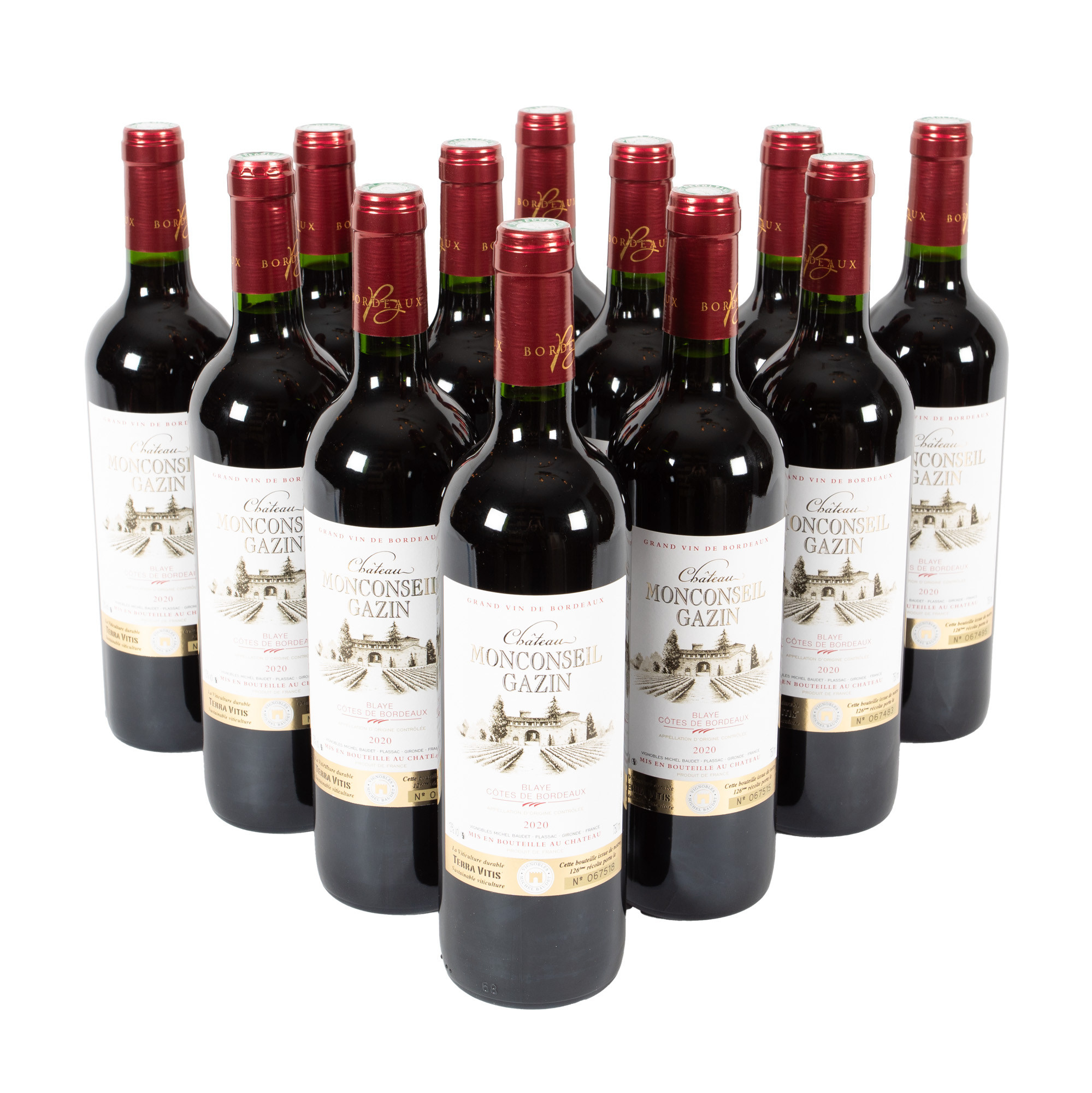 Monconseil Gazin Castle, Blaye Cotes de Bordeaux, 2020, 12 bottles x 0.75l