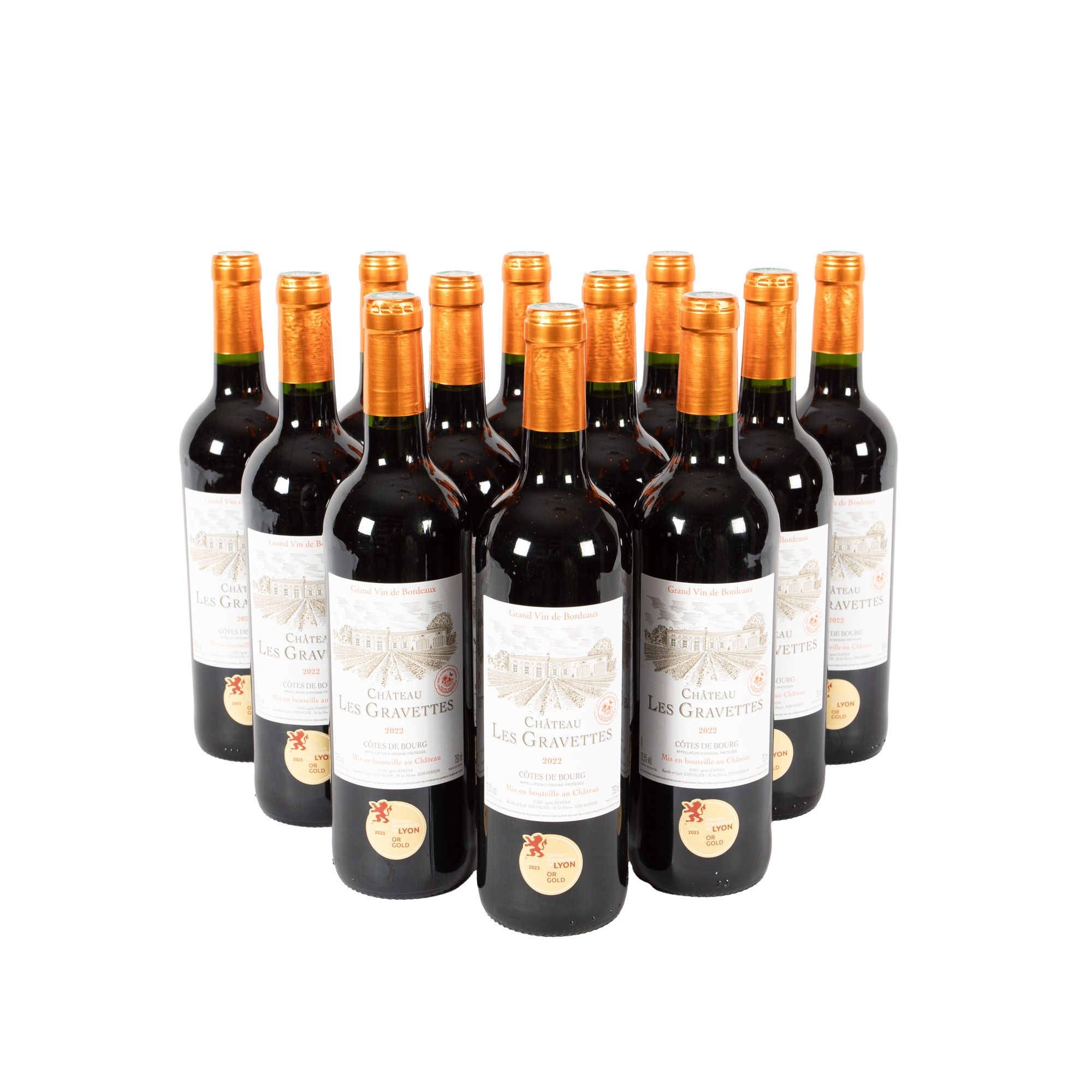 Château Les Gravettes, Cotes de Bourg, 2022, 12st x 0,75l