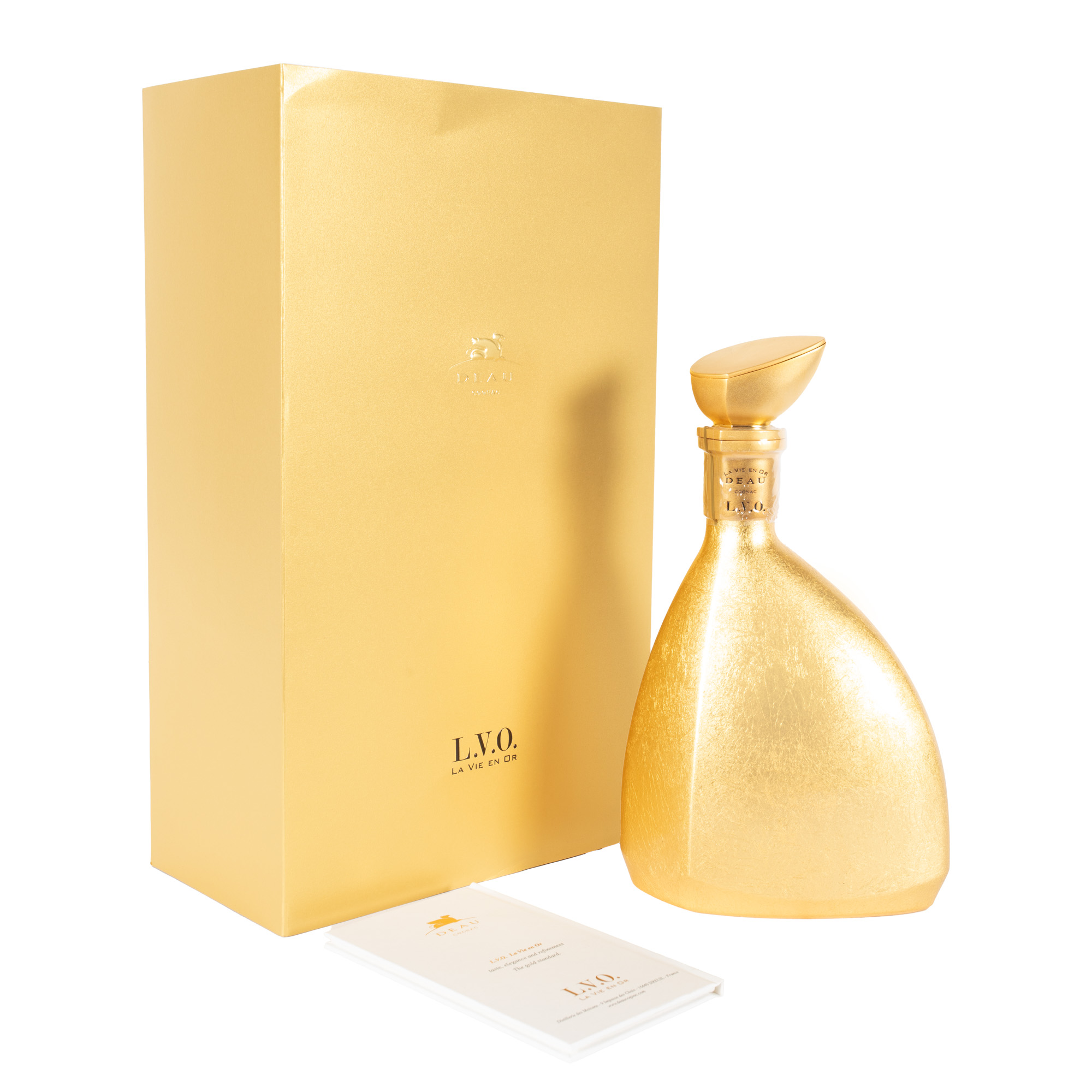 Cognac Deau L.V.O "La Vie en Or", 1st x 0,70l, în cutia originală, piesă rară