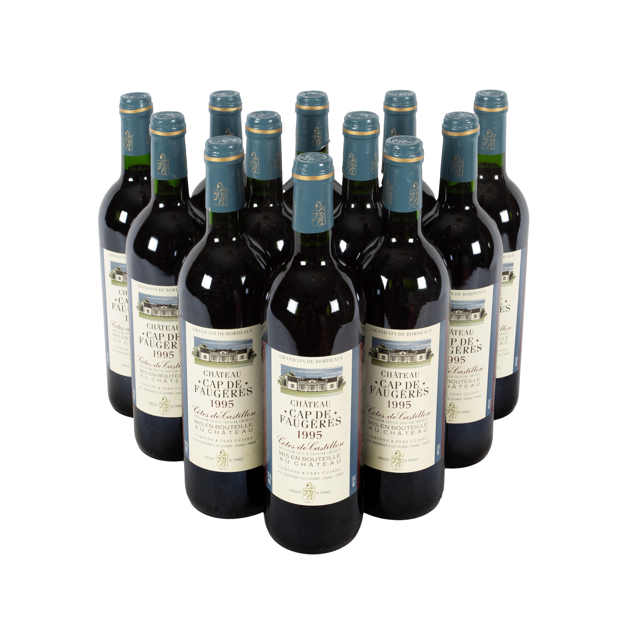 Château Cap de Faugères, Côtes de Castillon, 1995, 12 bottles x 0.75l, in the original box