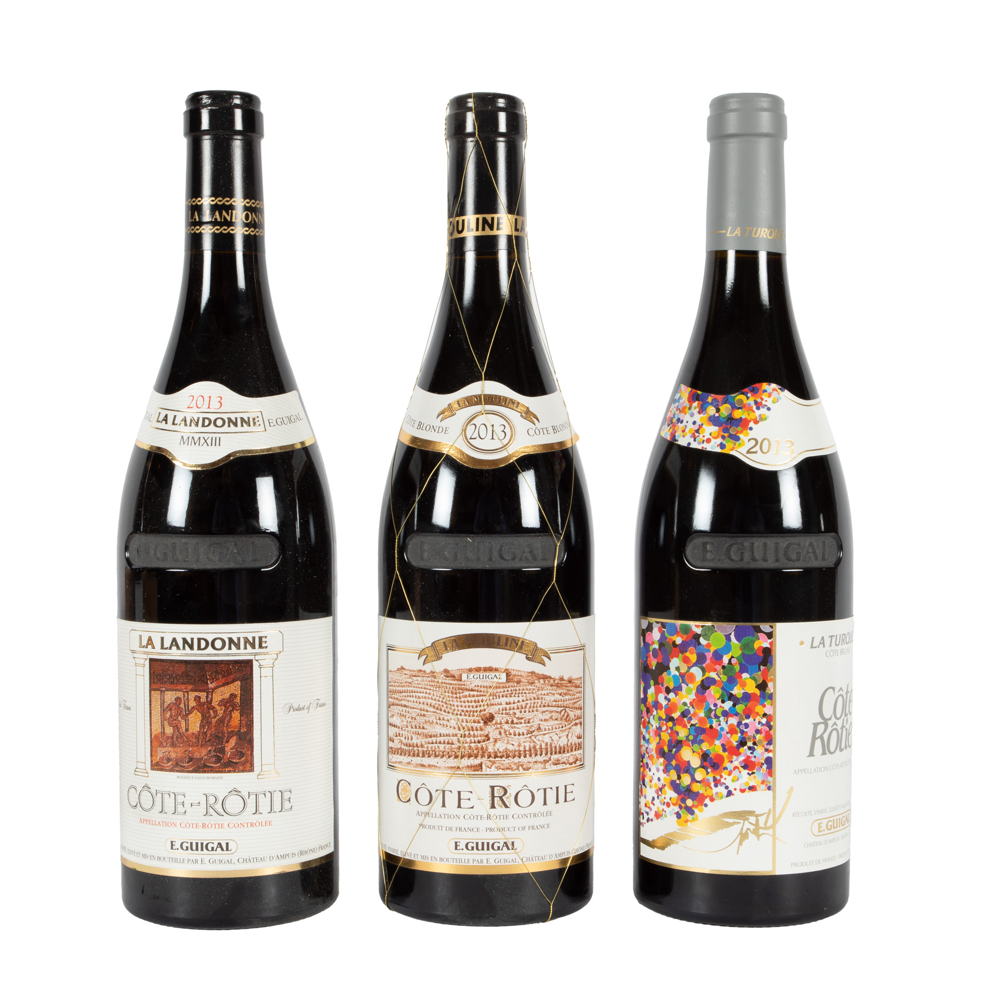 Guigal La Landonne, La Mouline, La Turque, Côte-Rôtie, 2013, 3st x 0,75l