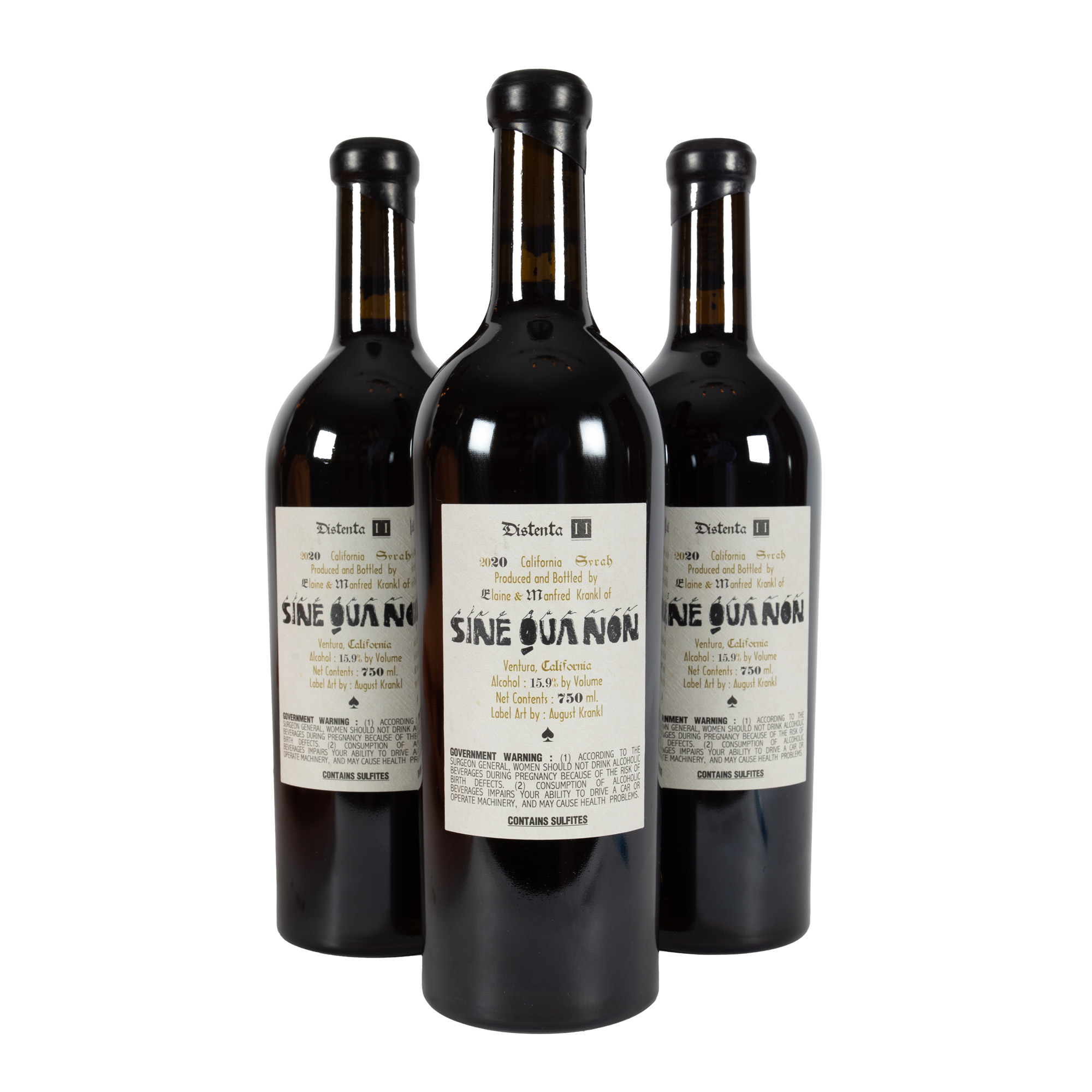 Sine Qua Non, Syrah, “Distenta II”, 2020, 3st x 0,75l