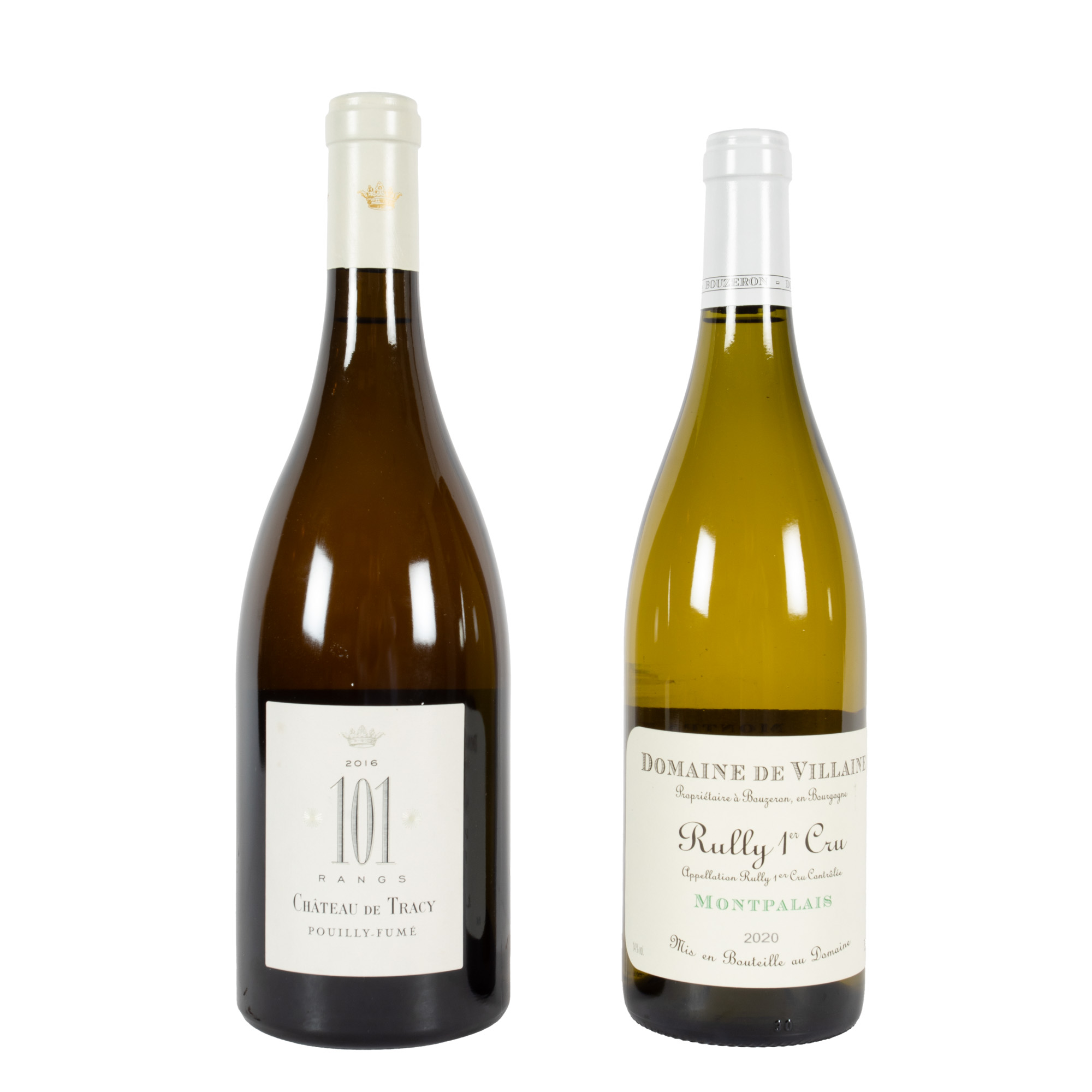 Château de Tracy, Pouilly-Fumé "101 Rows", 2016, and Domaine de Villaine - Rully 1st Cru "Montpalais" White, 2020, 2 x 0.75l