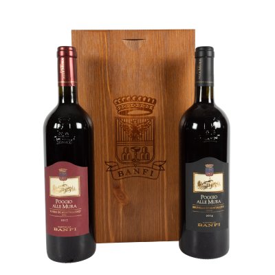 Banfi, Brunello di Montalcino and Rosso di Montalcino, Tuscany, 2014/2017, 2 bottles x 0.75l, in the original box