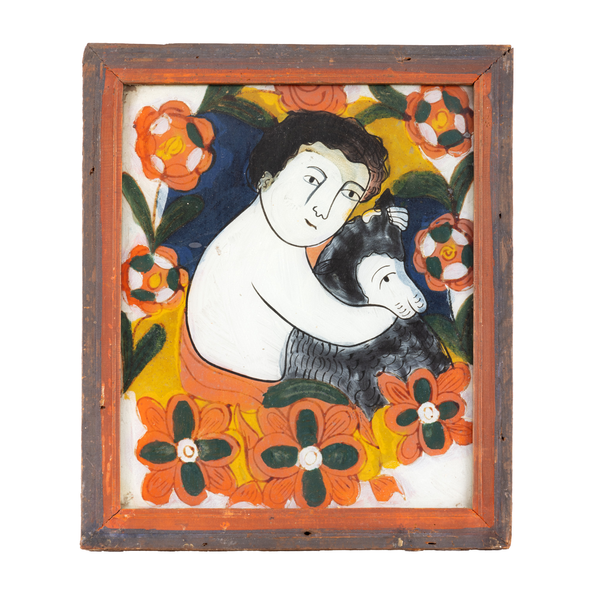 Icoană pe glajă, ”Sfântul Ioan Botezătorul copil”, atelier din Gherla, sfârșitul sec. XIX, provine din colecția avocatului Constantin Vișinescu