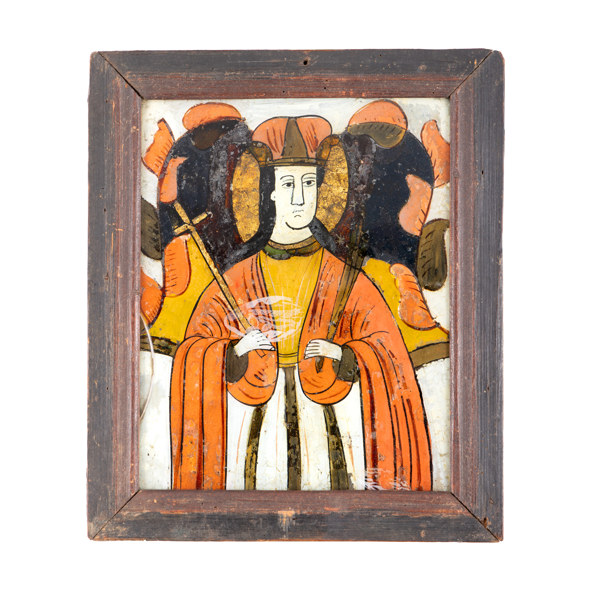 Icoană pe glajă, ”Sfânta Cuvioasă Paraschiva (Sfânta Vineri, Ocrotitoarea Moldovei)”, atelier din Nicula, a doua jumătate a sec. XIX