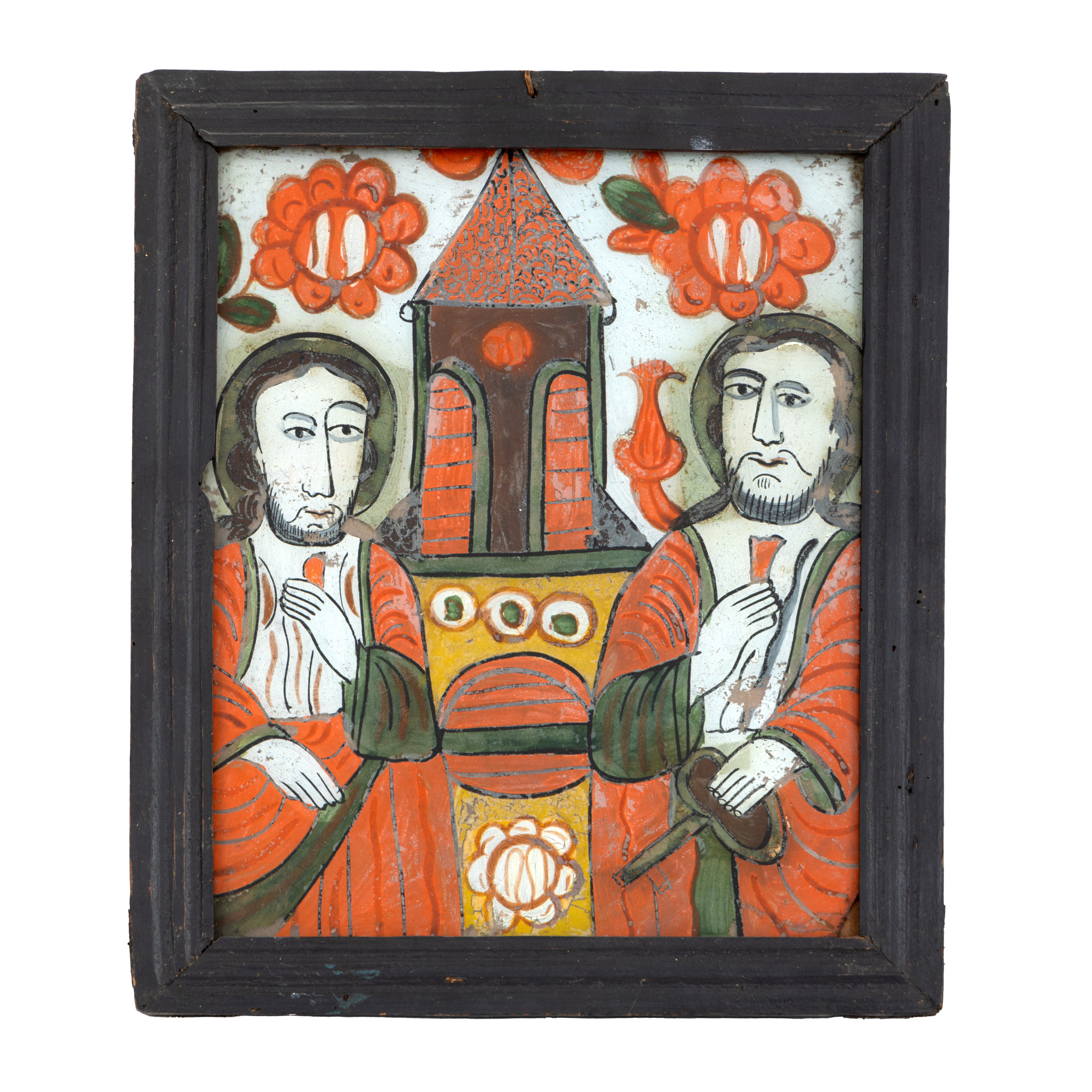 Icon on glass, "The Holy Apostles Peter and Paul", Gherla workshop, end of the 19th century