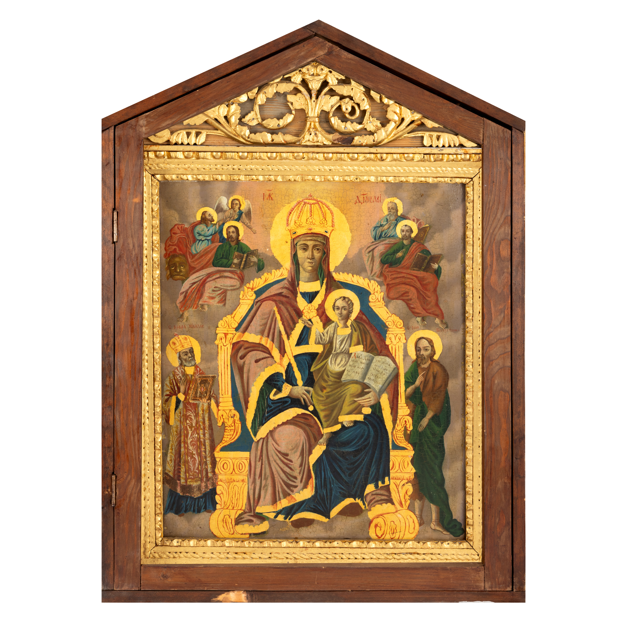 Imperial icon on wood, "Mother of God with the Infant-Lady of the Angels", Romanian school, first half of the 19th century