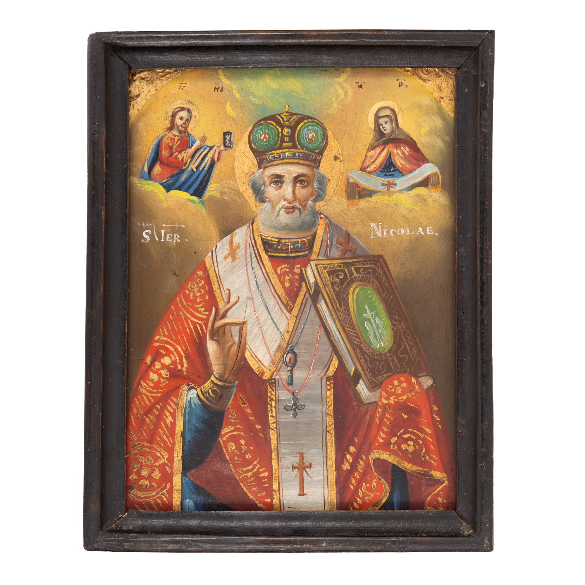 Icoană pe lemn, ”Sfântul Nicolae”, școală românească, sfârșitul sec. XIX