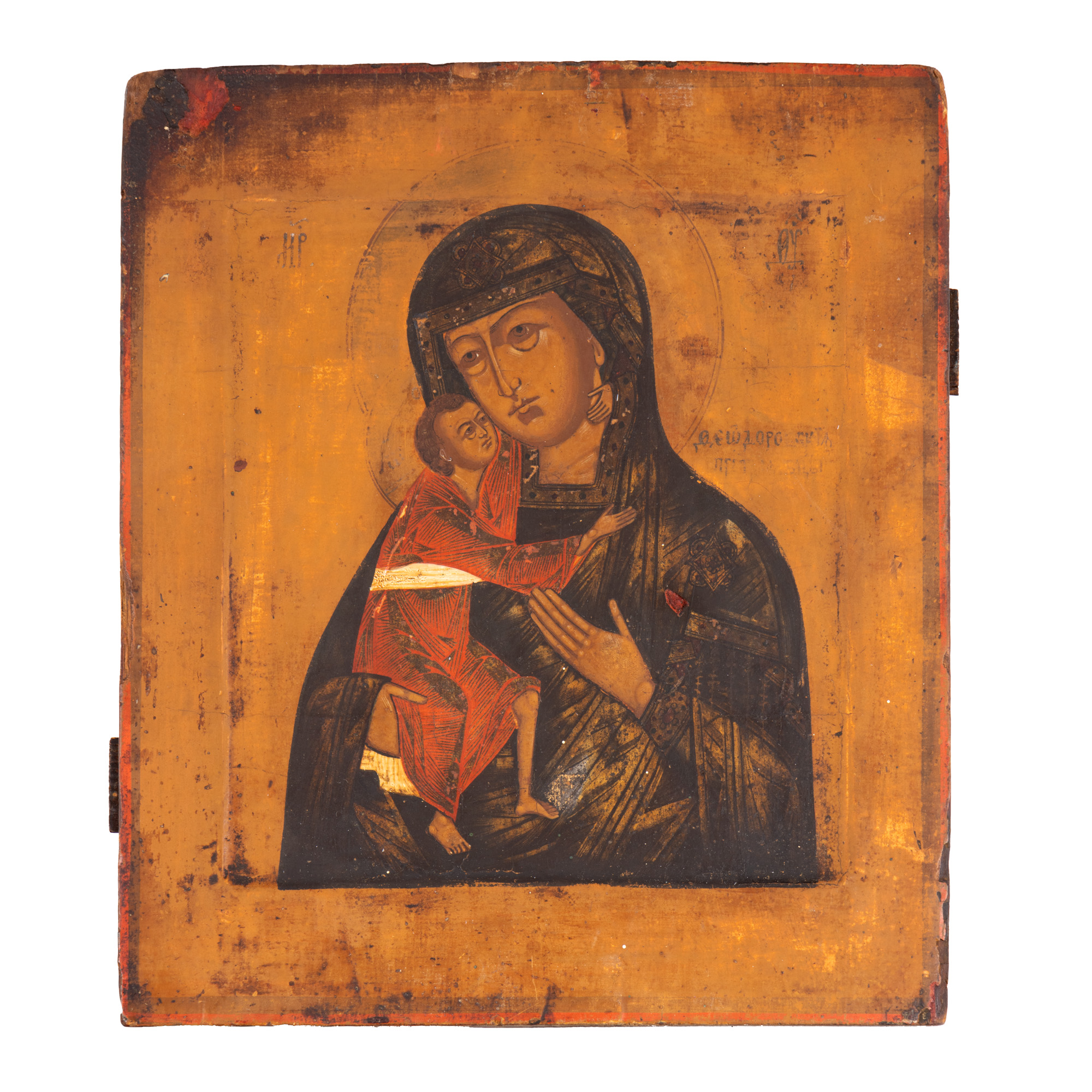 Icoană pe lemn, ”Maica Domnului cu Pruncul (Glikofilusa)”, școală rusească, prima jumătate a sec. XIX