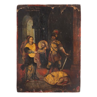 Icon on wood, "Beheading of Saint John the Baptist", Romanian school, first half of the 19th century