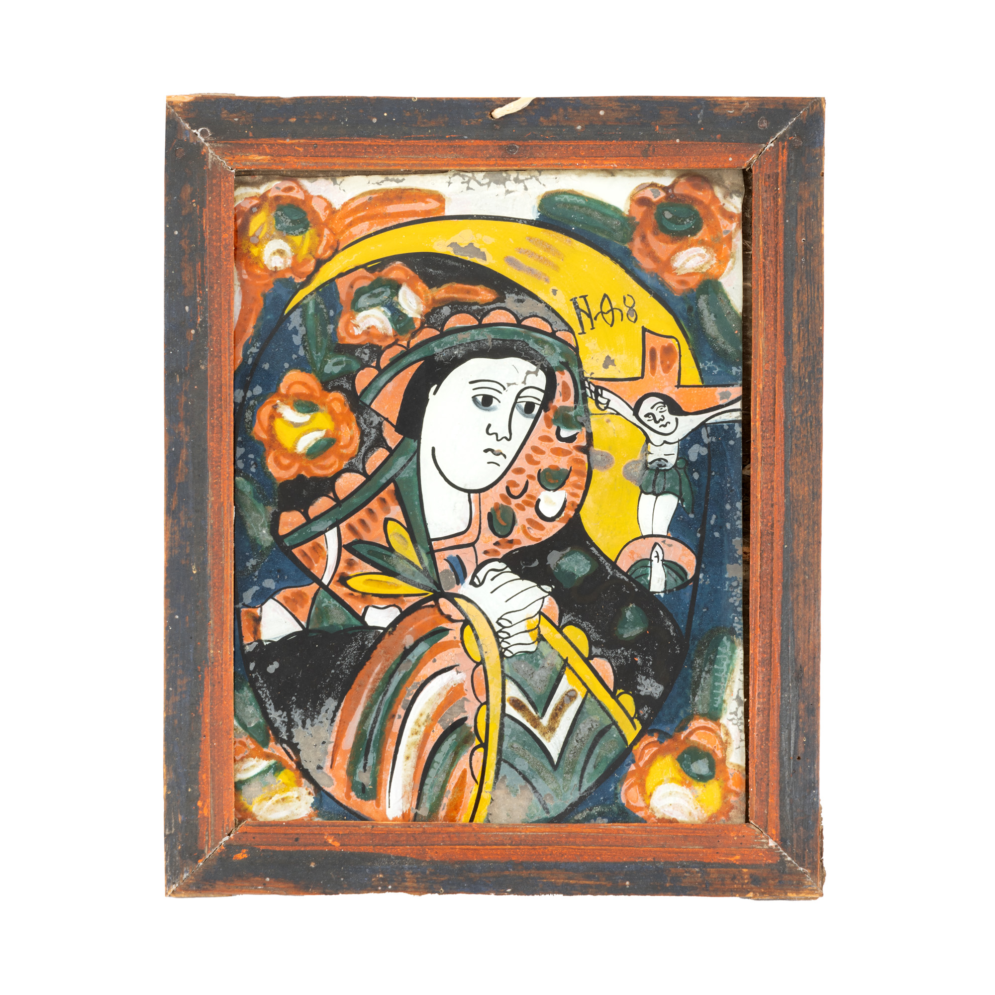Icon on glass, "Sorrowful Mother of God", Nicula workshop, first half of the 19th century
