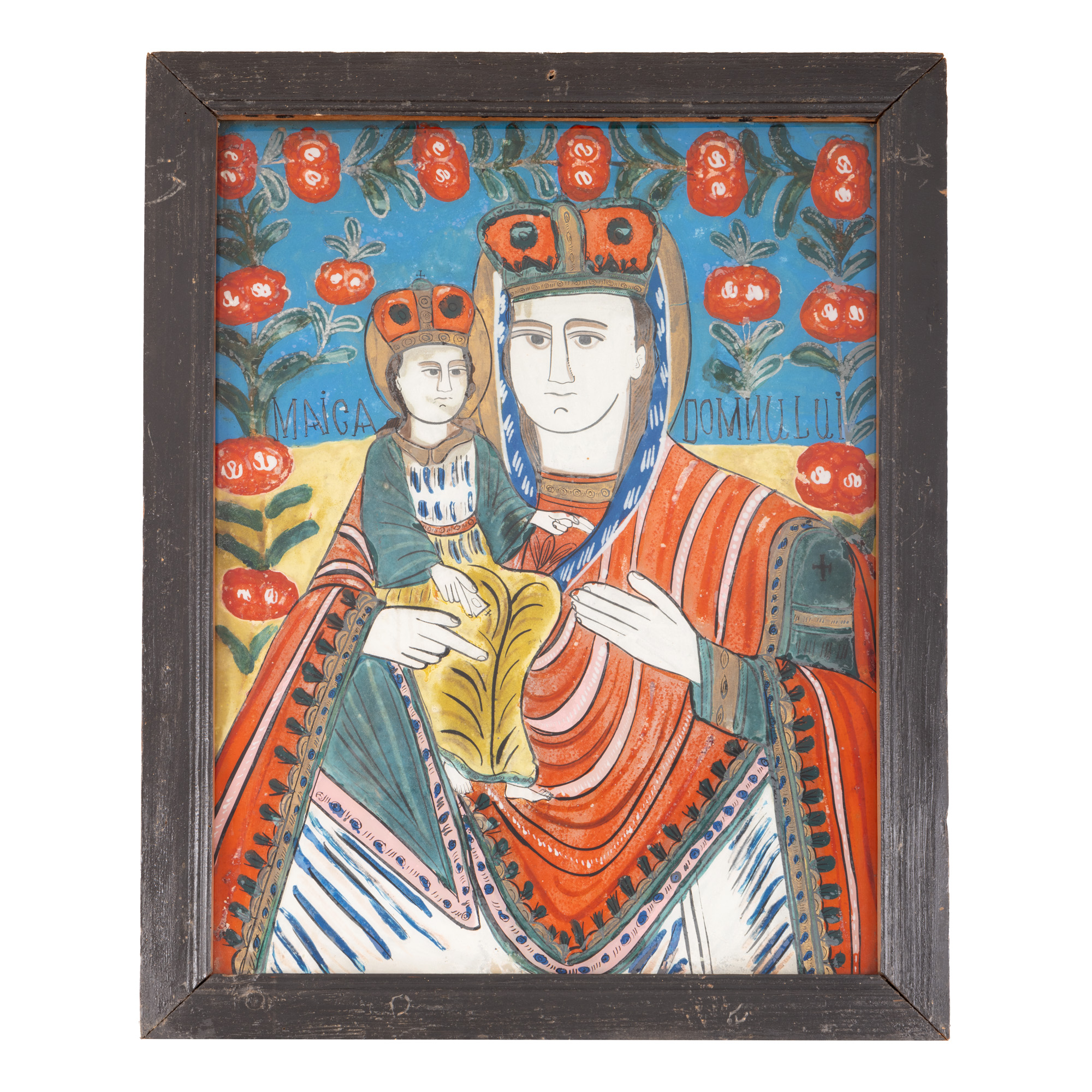 Icon on glass, "Mother of God with the Child (Hodigitria)", Gherla workshop, early 20th century