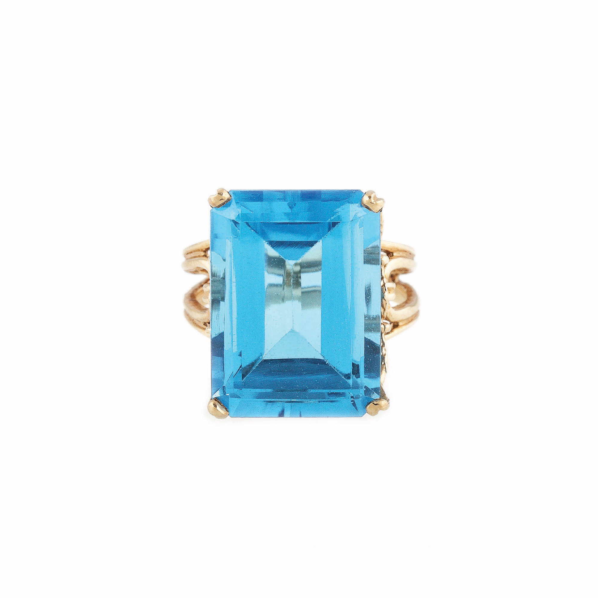 Inel din aur, decorat cu topaz emerald cut (cca. 26,5 ct.)